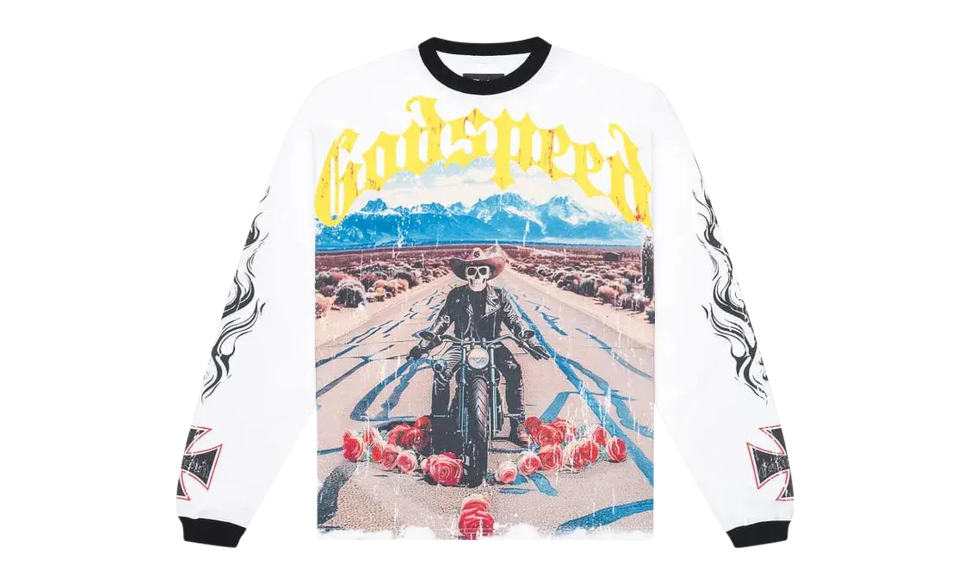 Long Lonely Road Long Sleeve T-shirt "White/Black" 5VWIGC1U