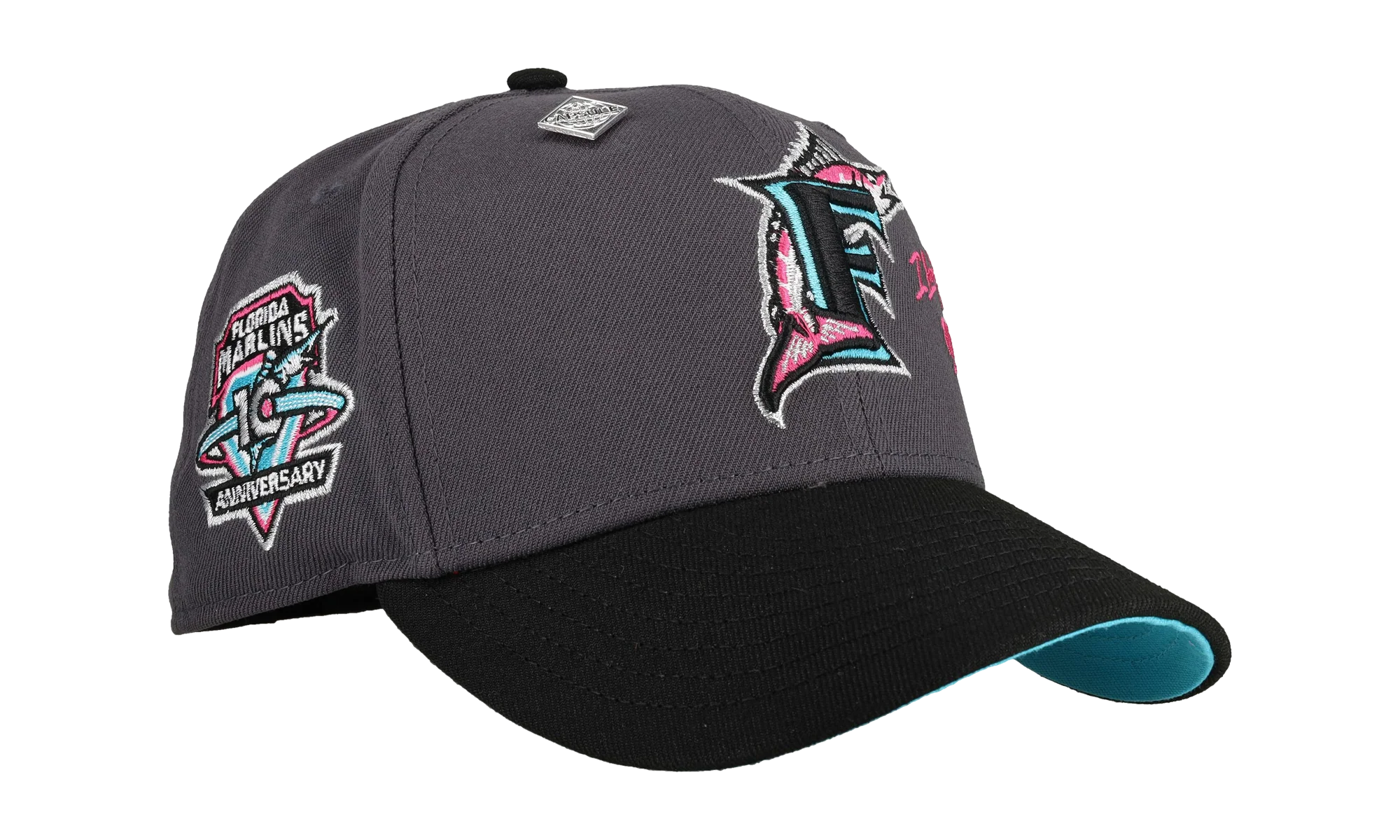 59FIFTY Florida Marlins 10th Anniversary Fitted Hat "South Beach Metallic" NE423