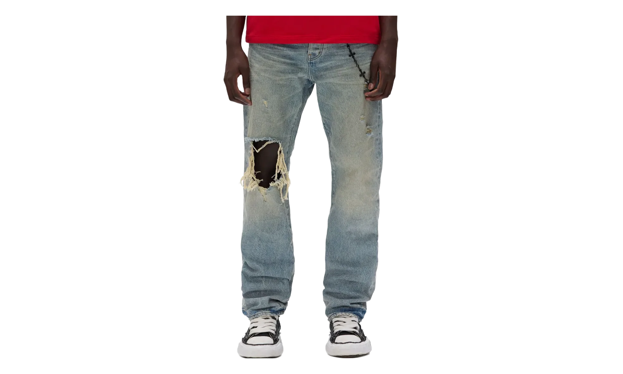 Knee Blowout Dirty Jeans "Light Indigo" P011 KNEB325