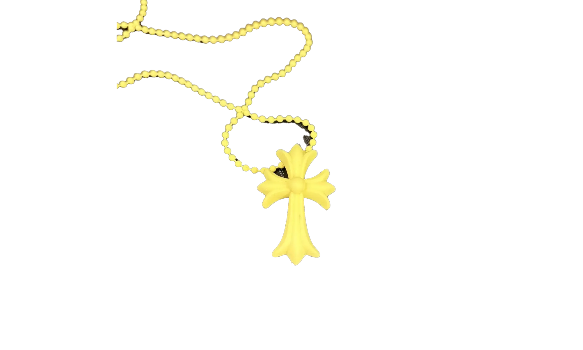 Silicone Cross Necklace "Neon Yellow" CHRM0675