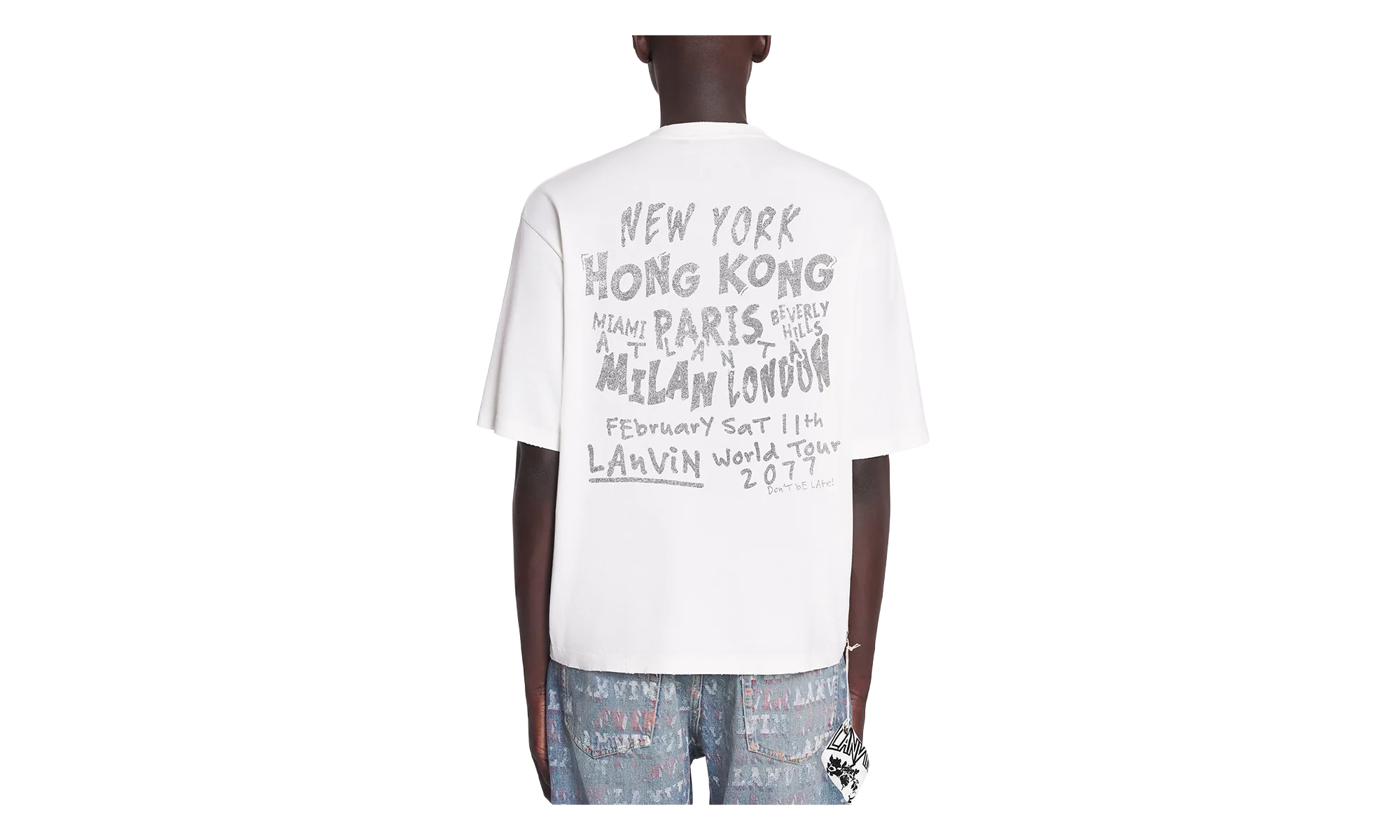 PRINTED COTTON TEE "White" RU TS0026 J117 P24 074