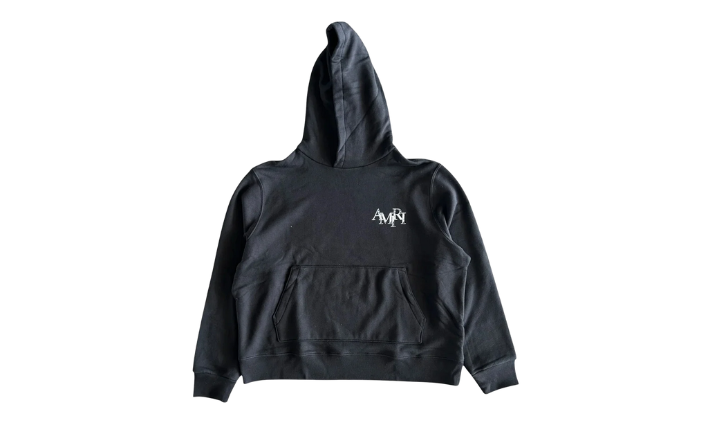 Staggered Logo Hooded Sweatshirt "Black Chrome" EXMJL002 001