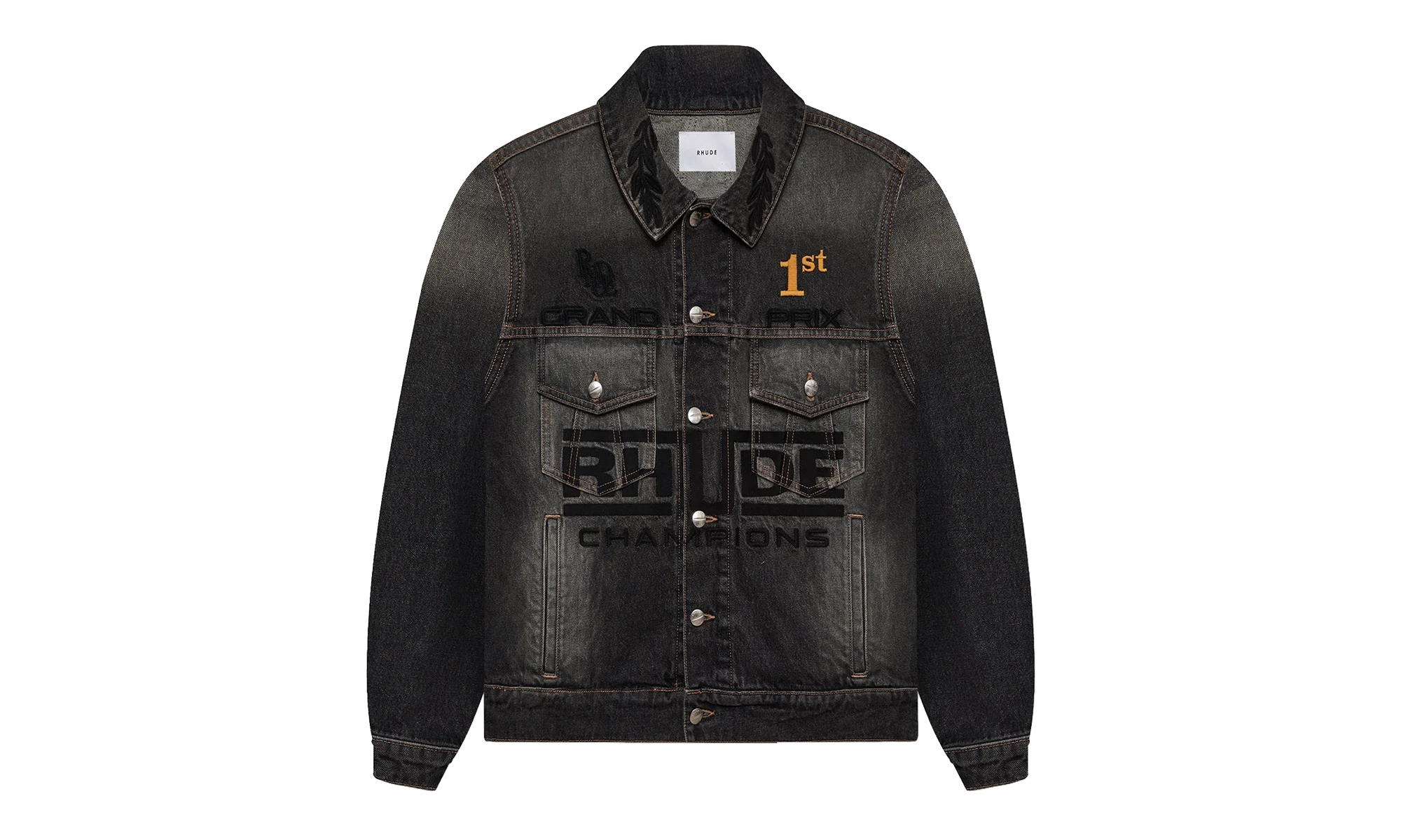 TIRE DENIM TRUCKER JACKET "AGOURA BLACK" RHFW25JA04012 3191