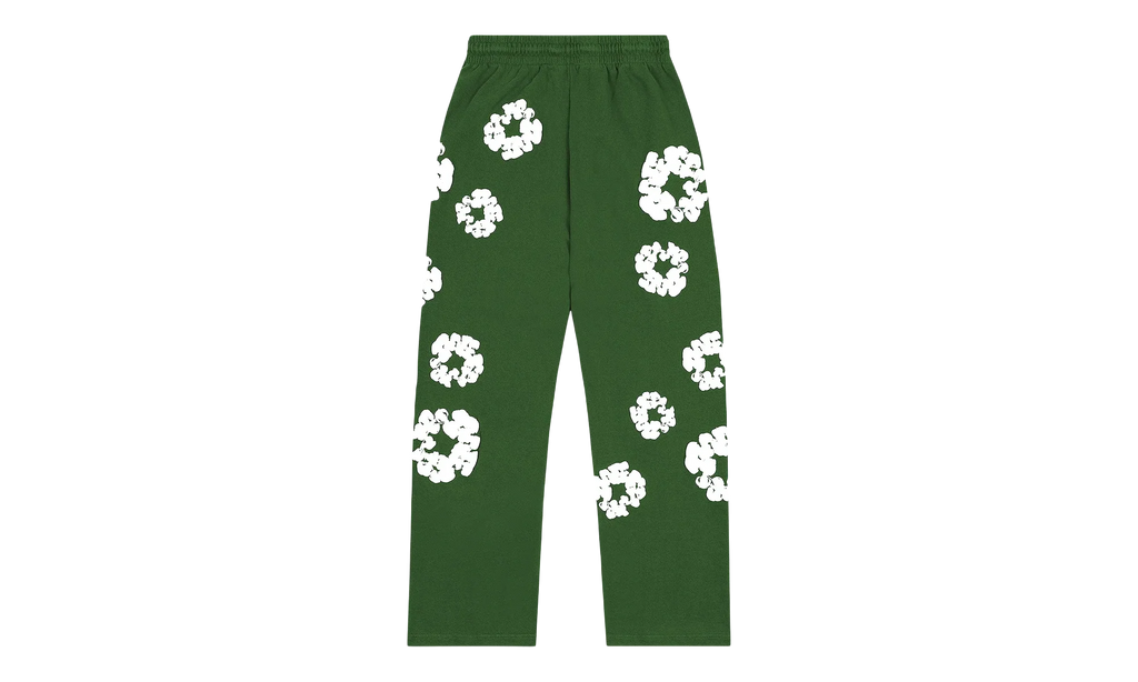 Cotton Wreath Open Hem Sweatpants "Green" DT414