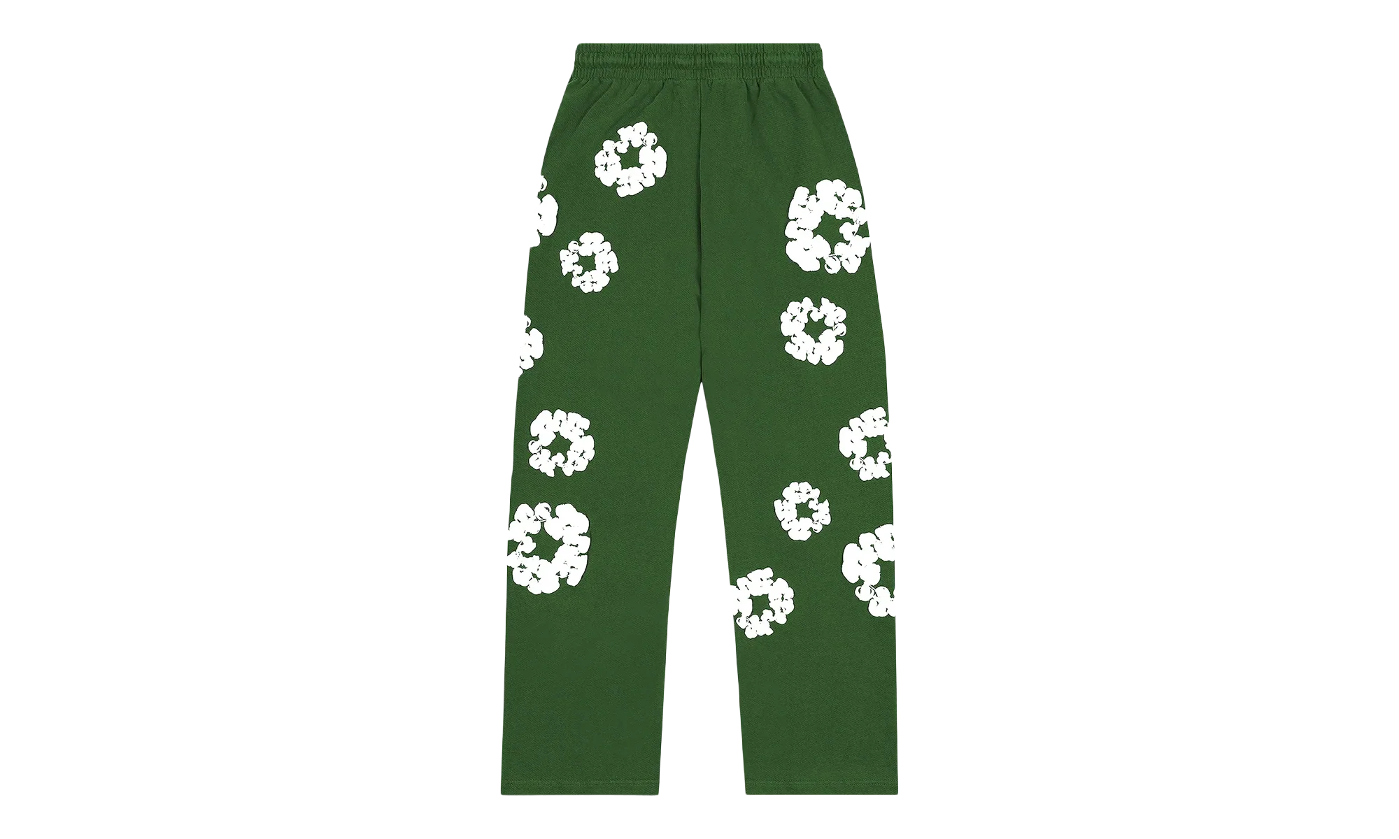Cotton Wreath Open Hem Sweatpants "Green" DT414