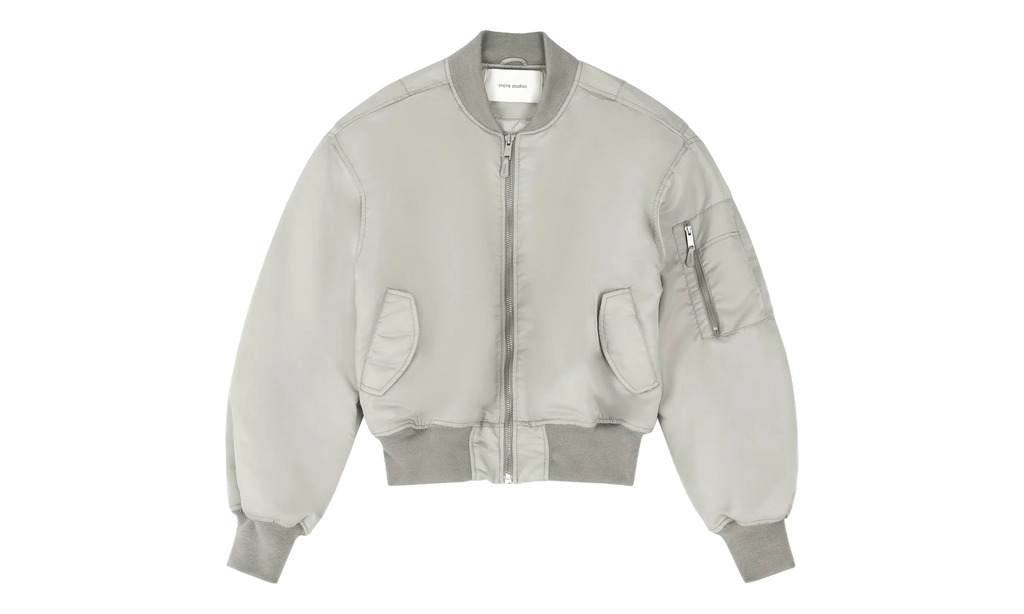 Cropped Broad Bomber Jacket "Grey" ESU S25 1007 GR