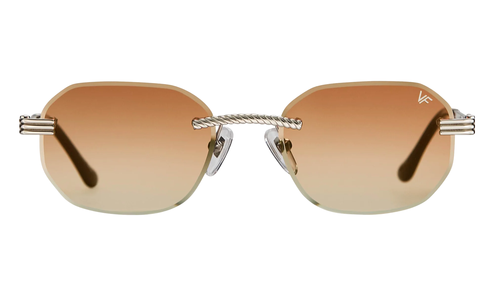 Hustler Rimless Drill Mount 24KT "White Gold / Light Brown Gradient" DMHU2 0059 47D5