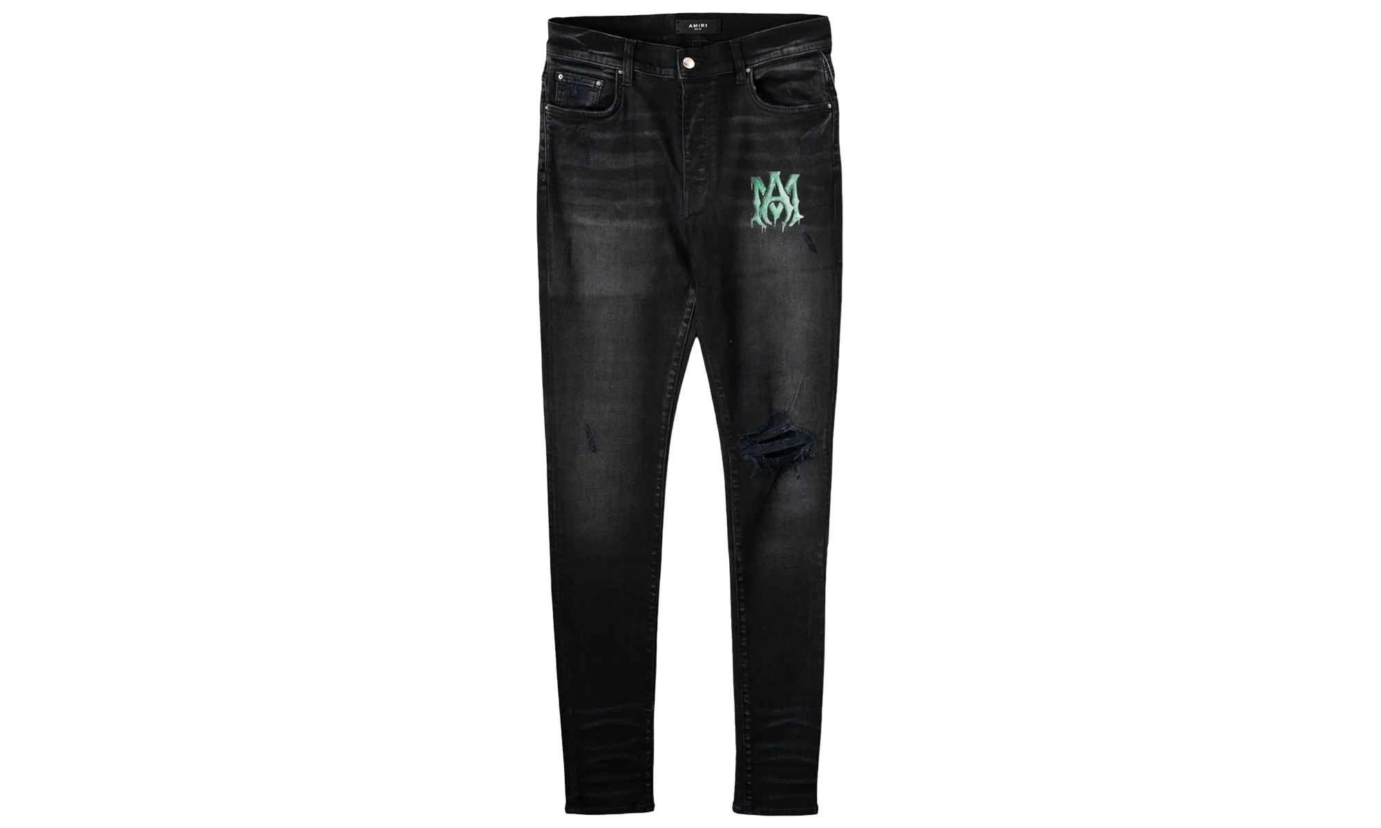 Watercolor MA Logo Jeans "Aged Black Green" SS22MDS012 023