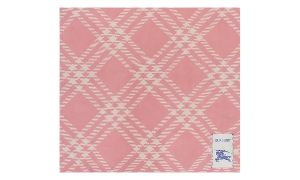 MU Wide Check Wool Silk Scarf "Sugar Pink" 8123251