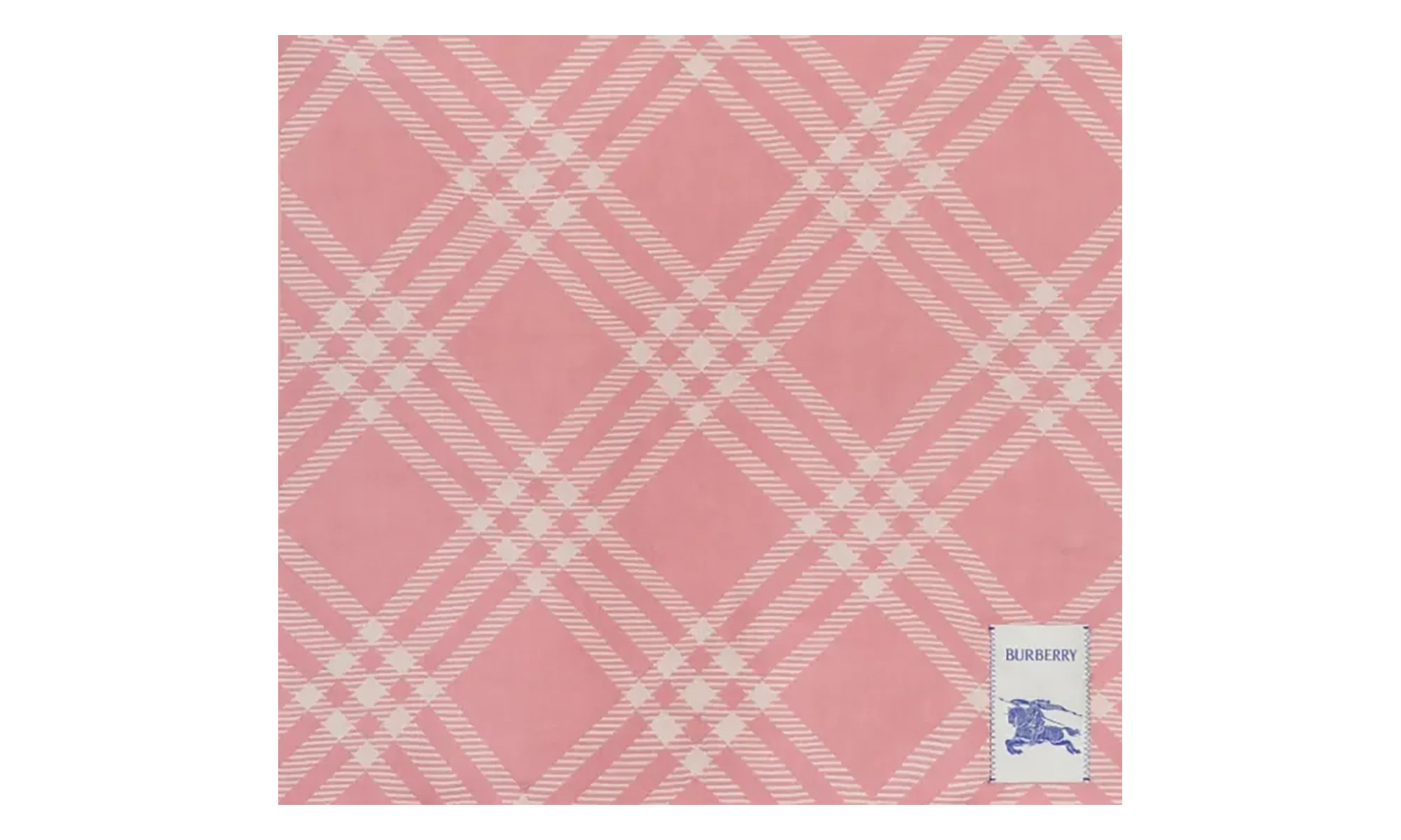 MU Wide Check Wool Silk Scarf "Sugar Pink" 8123251