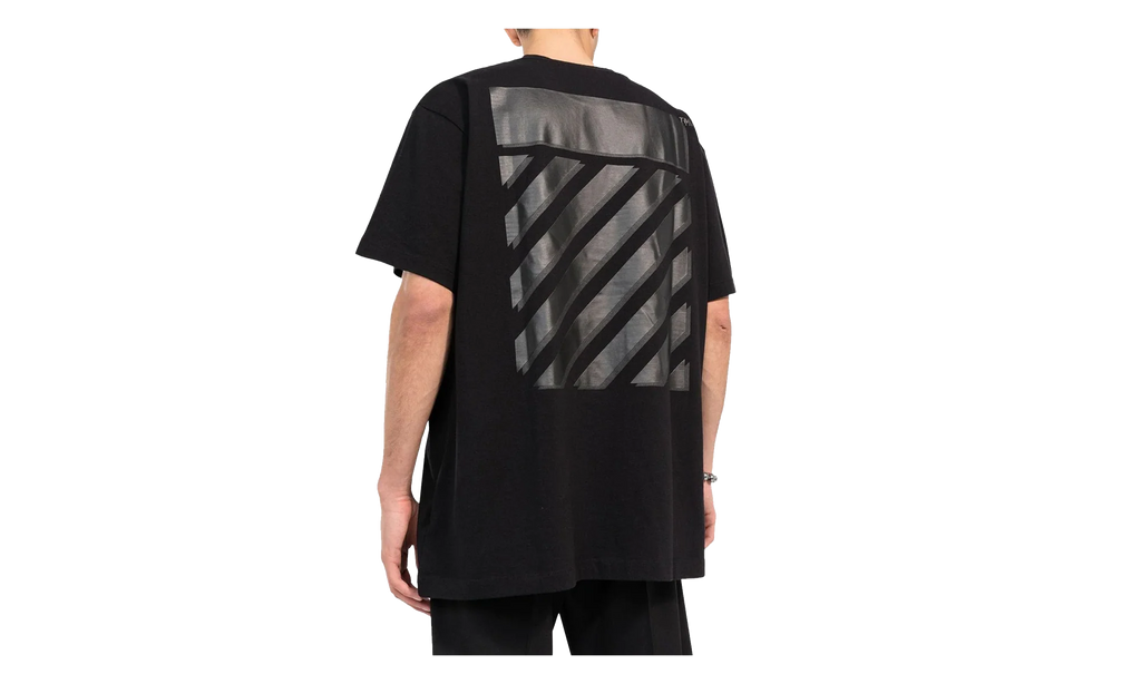 Diag Tab Over Short-Sleeve Tee "Black / Black" OMAA038C99JER0041010