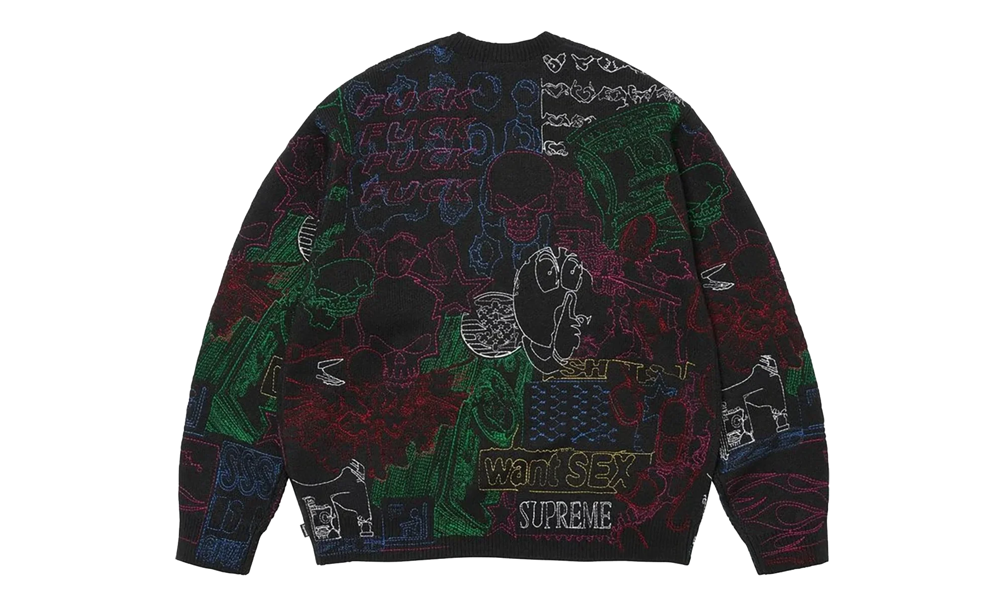 Collage Embroidered Sweater "SS26 - Black" SU27293
