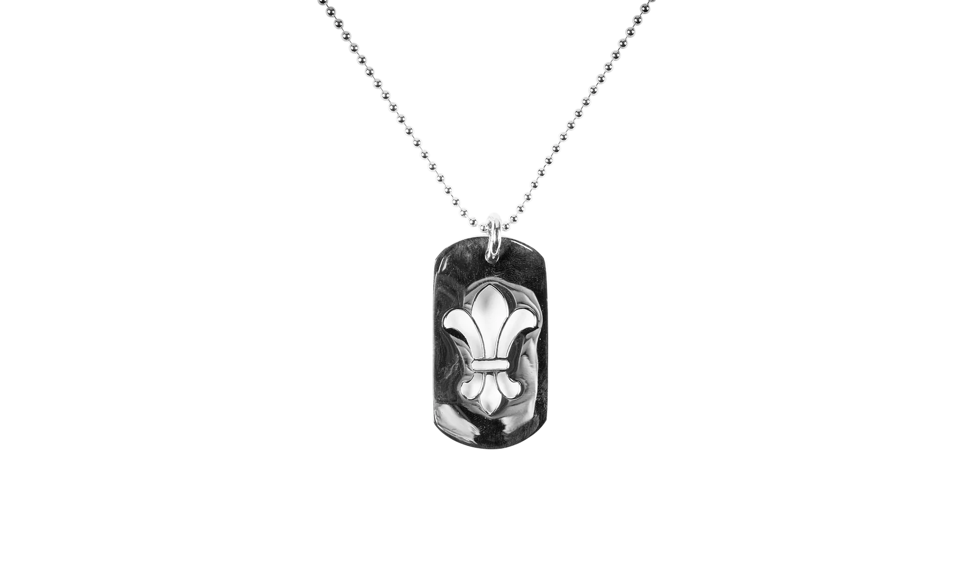 Fleur Dog Tag Pendant "Silver" CHRM0962