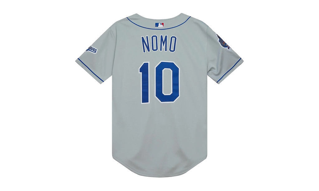 MLB Hideo Nomo Road Jersey "2002 Los Angeles Dodgers – Chrome" AJY15337 LAD02HNOCHRM