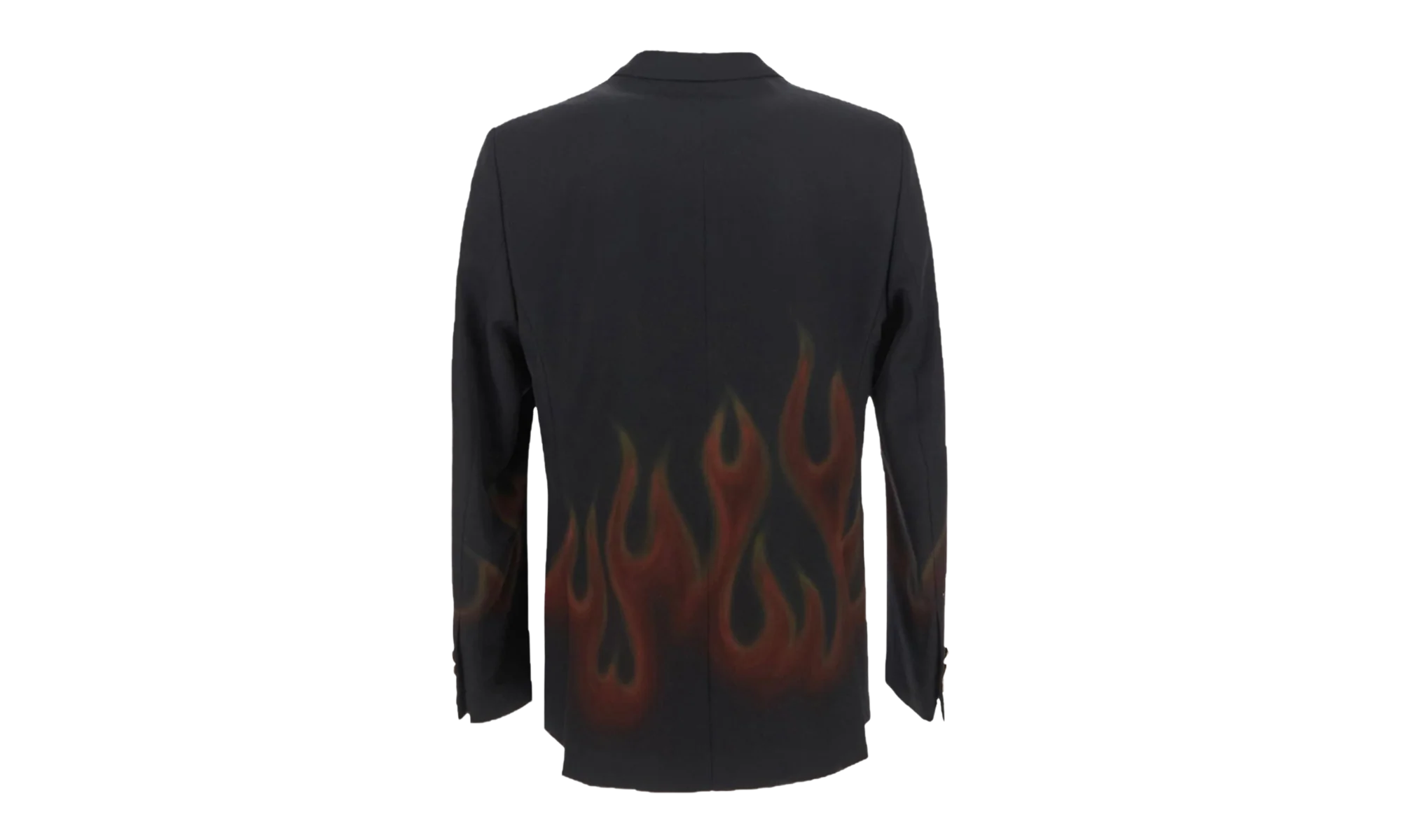 Burning Double-Breasted Blazer "Black and Red" PMEN023F22FAB0021025