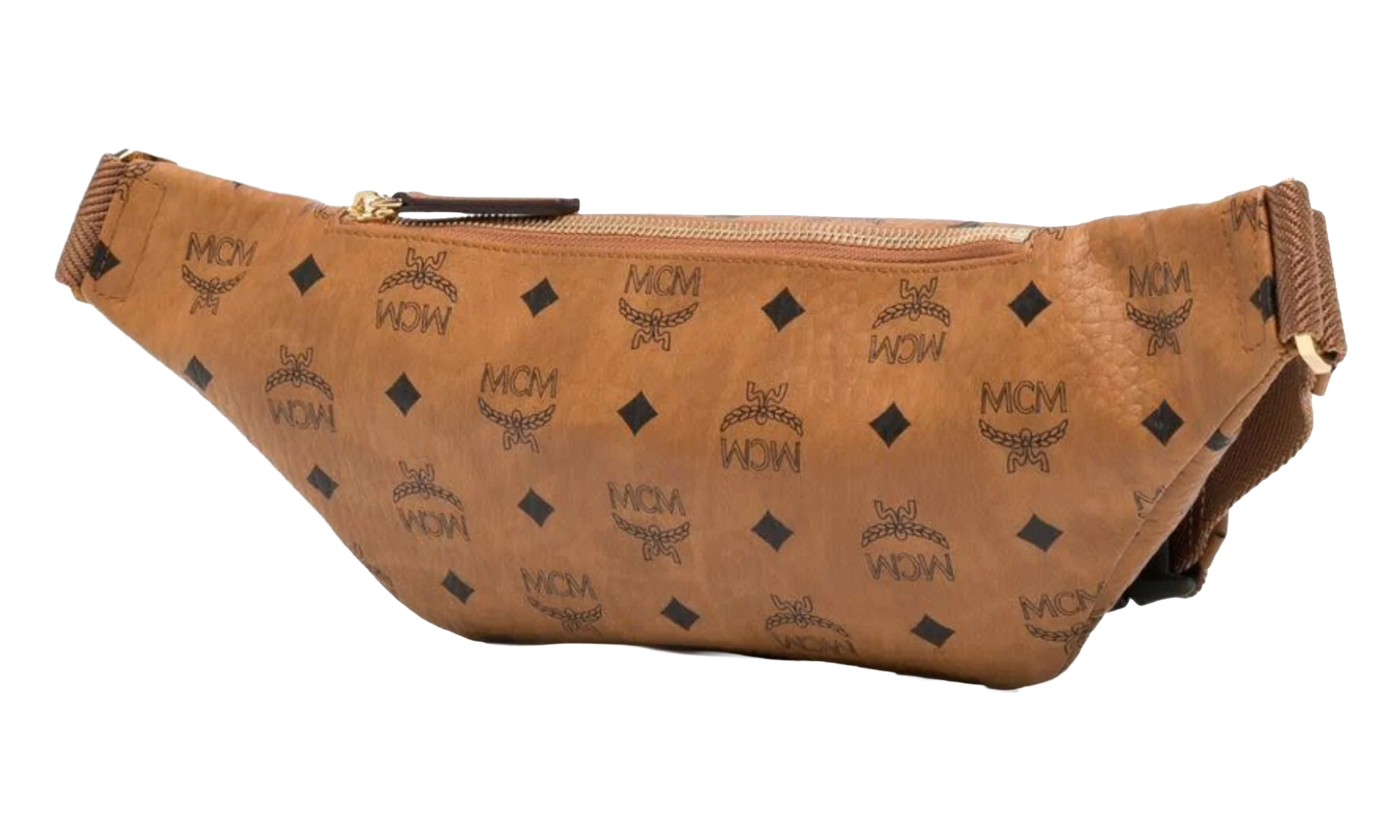 Medium Fürsten Belt Bag in Visetos "Cognac" MMZAAFI01CO001
