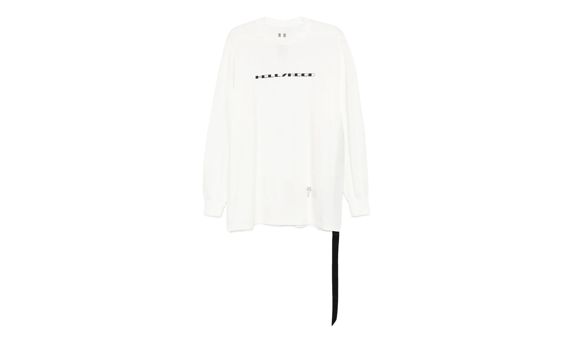 Hollywood Logo Jumbo Long Sleeve Tee Shirt "White Black" DU01E3261 RNEP5 1109