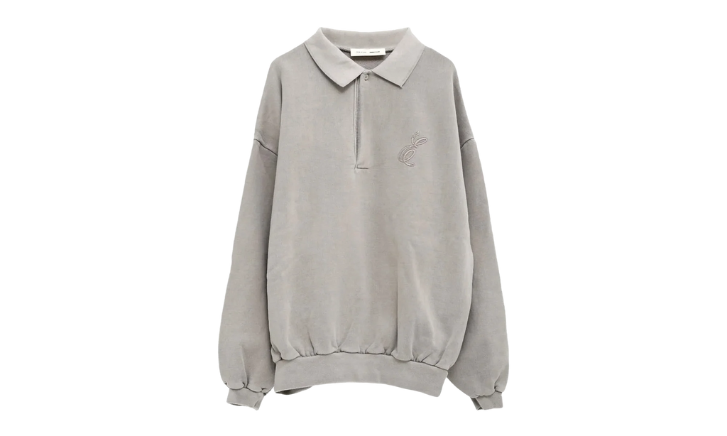 Embroidered Classic Polo Sweatshirt "Smoke Grey" 192HO252041F