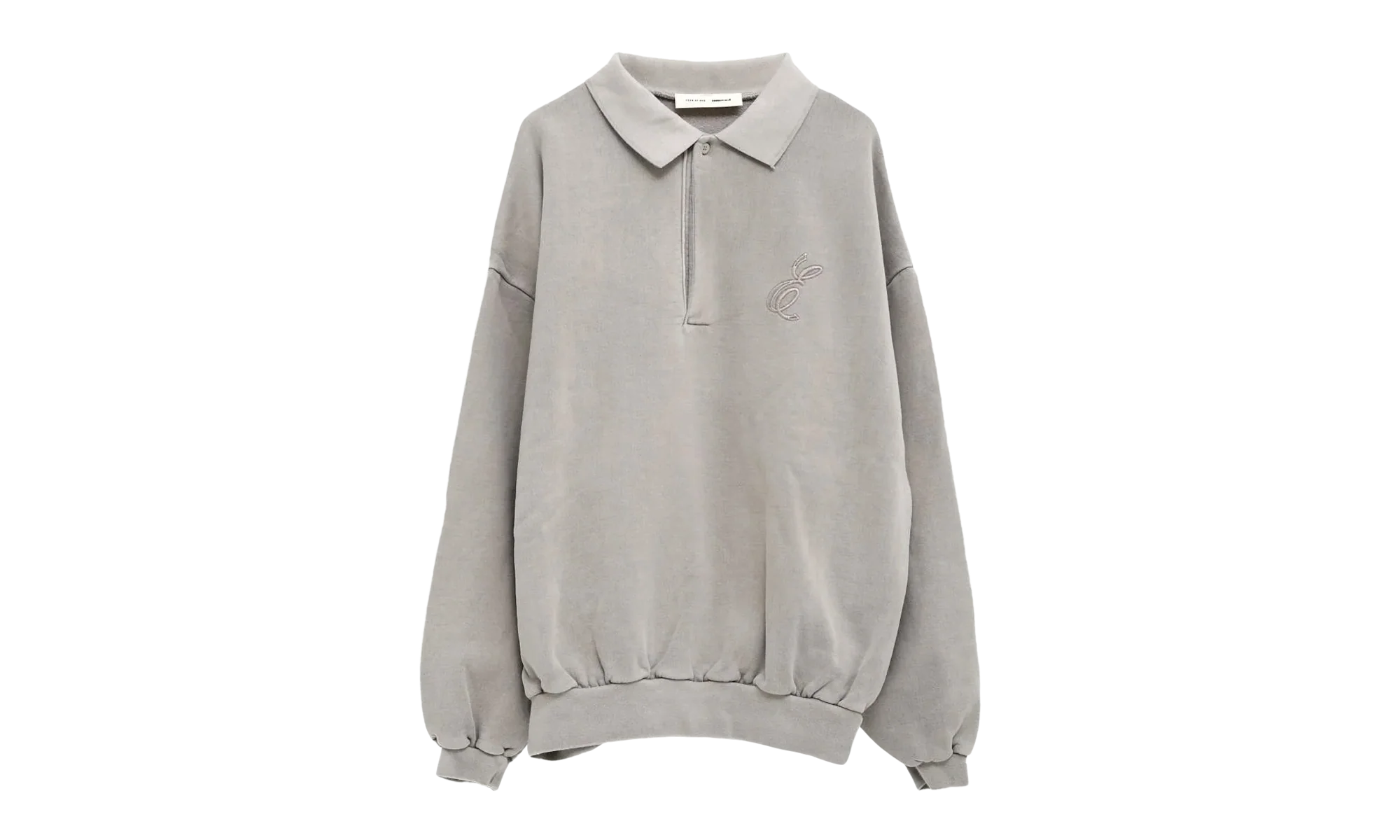 Embroidered Classic Polo Sweatshirt "Smoke Grey" 192HO252041F