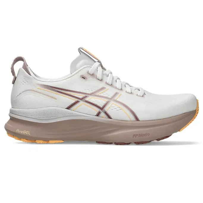 Women's Gel-Kayano 32 Running Shoes Wide in White/Orange Glow