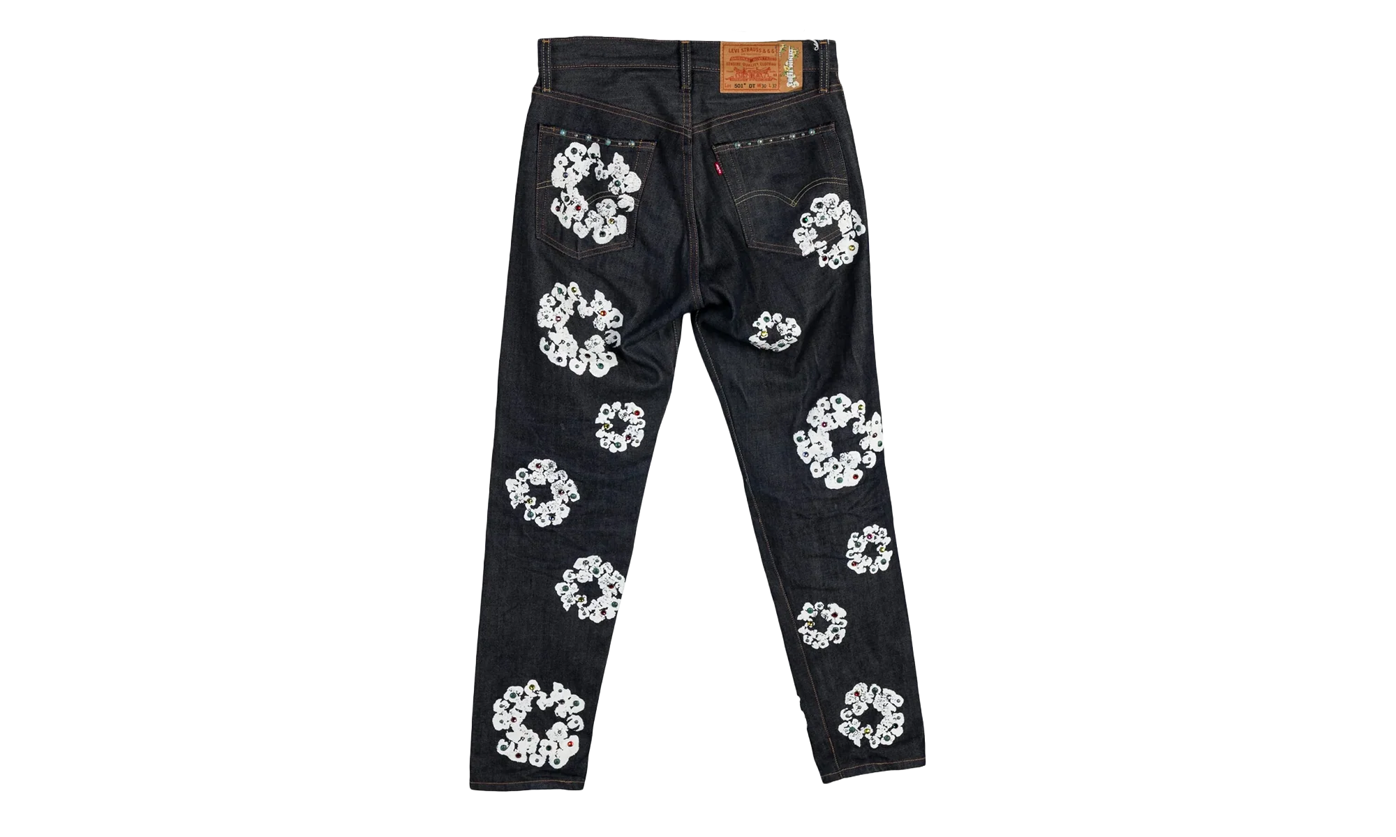 Levi's 501 Cotton Rhinestone Wreath Jeans "Raw" DT313