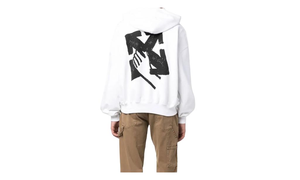 Hand Arrow Boxy Hoodie "White" OMBB110S23FLE0030110
