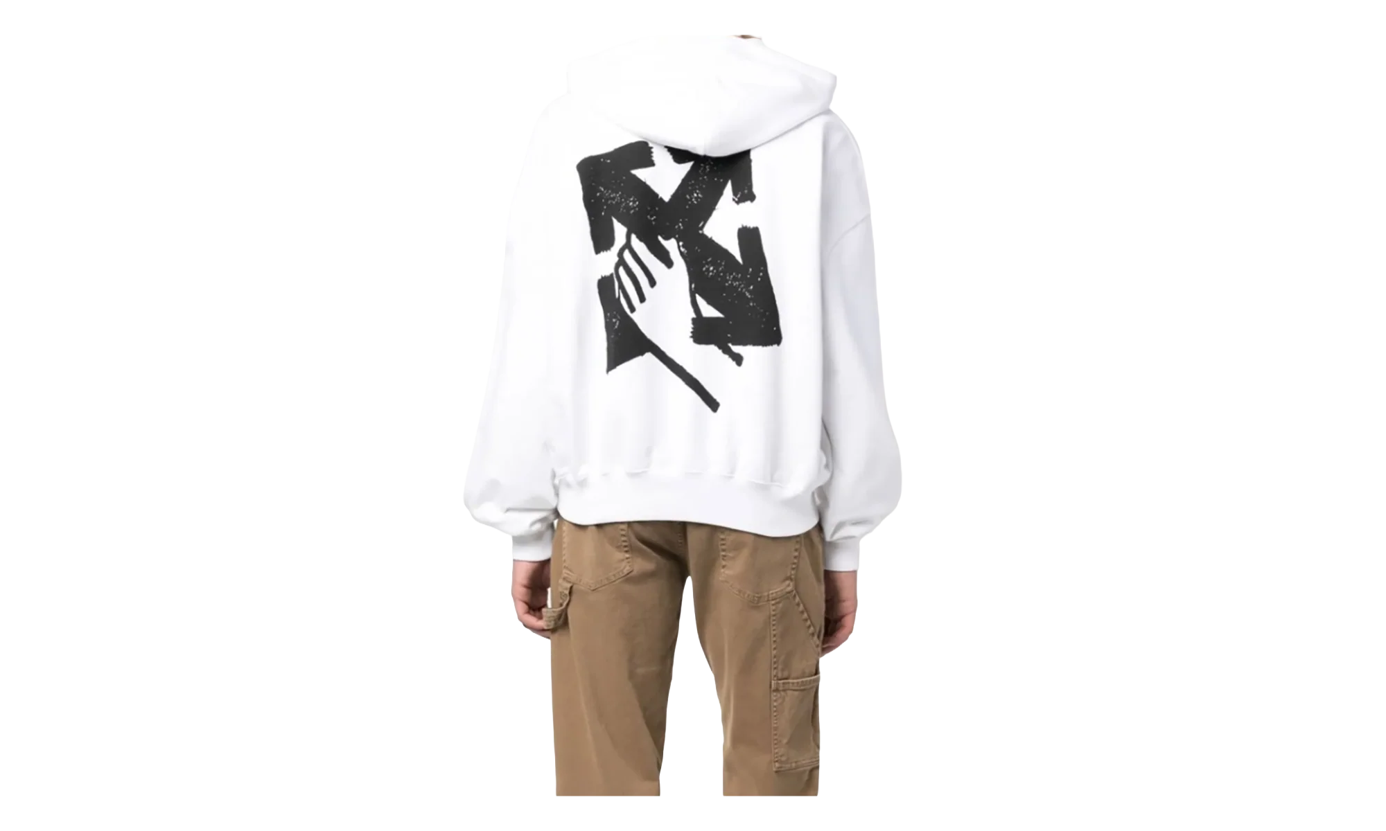 Hand Arrow Boxy Hoodie "White" OMBB110S23FLE0030110