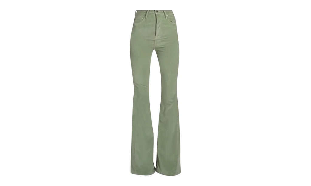 Velour Flare Stack Jeans Pants "Pale Lime" Y0W09458VE PLI