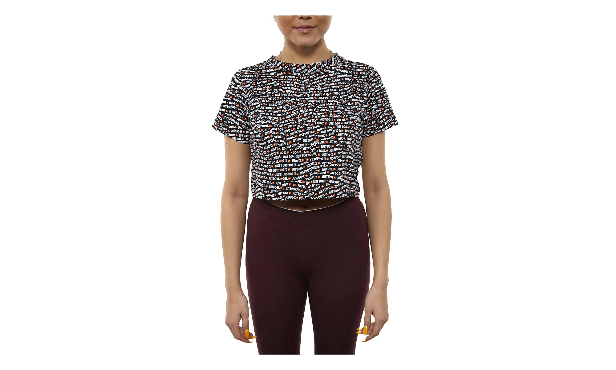 JDI Anniversary AOP Crop Top WMNS "Black / White - Orange" AQ0249 010