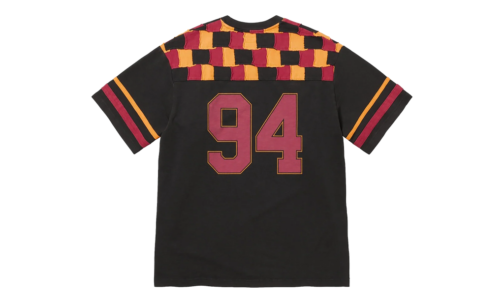 Patchwork Yoke Football Top "Black" SU27000