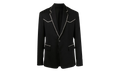 Crystal Trim Single Breast Jacket "Black" MJF017 001