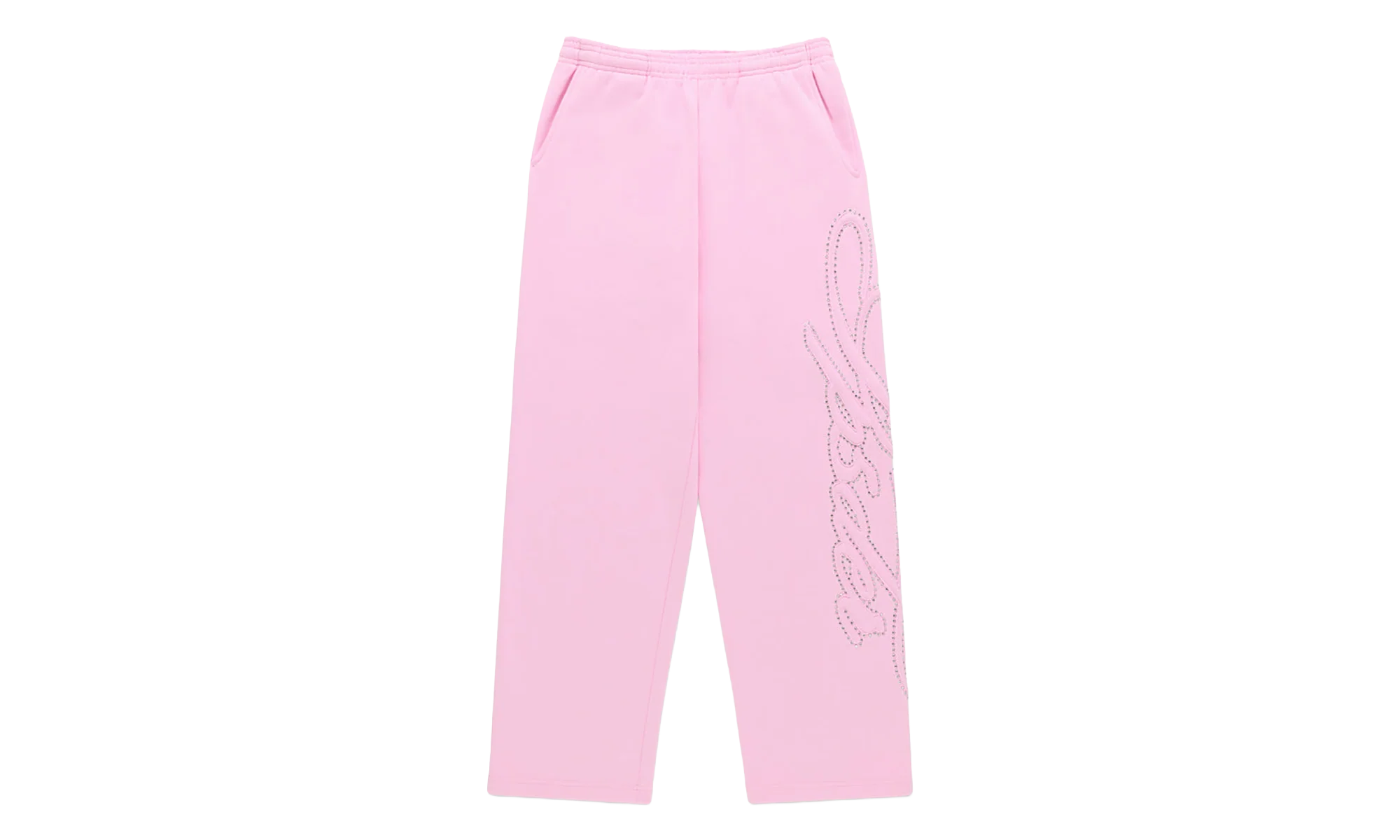 Rhinestone Script Wide Leg Sweatpants "Light Pink" SP5der350