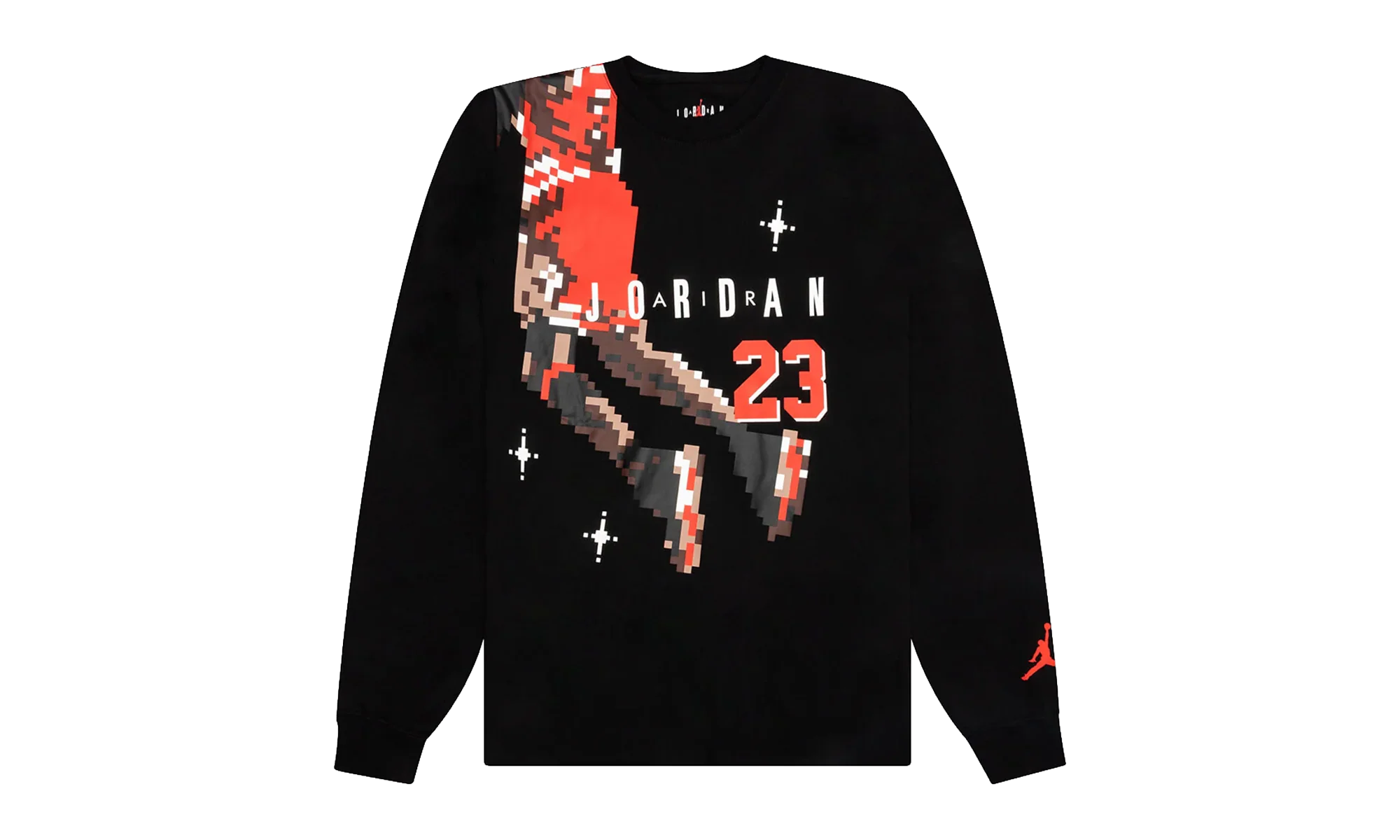Jordan Slam Dunk Contest Holiday Long Sleeve Pixel T-Shirt "Black / Chile Red" DC9793 010