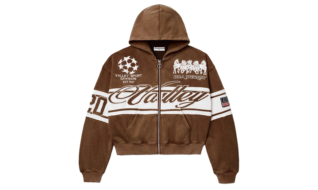 Cursive Zip-Up "Brown" VAL38