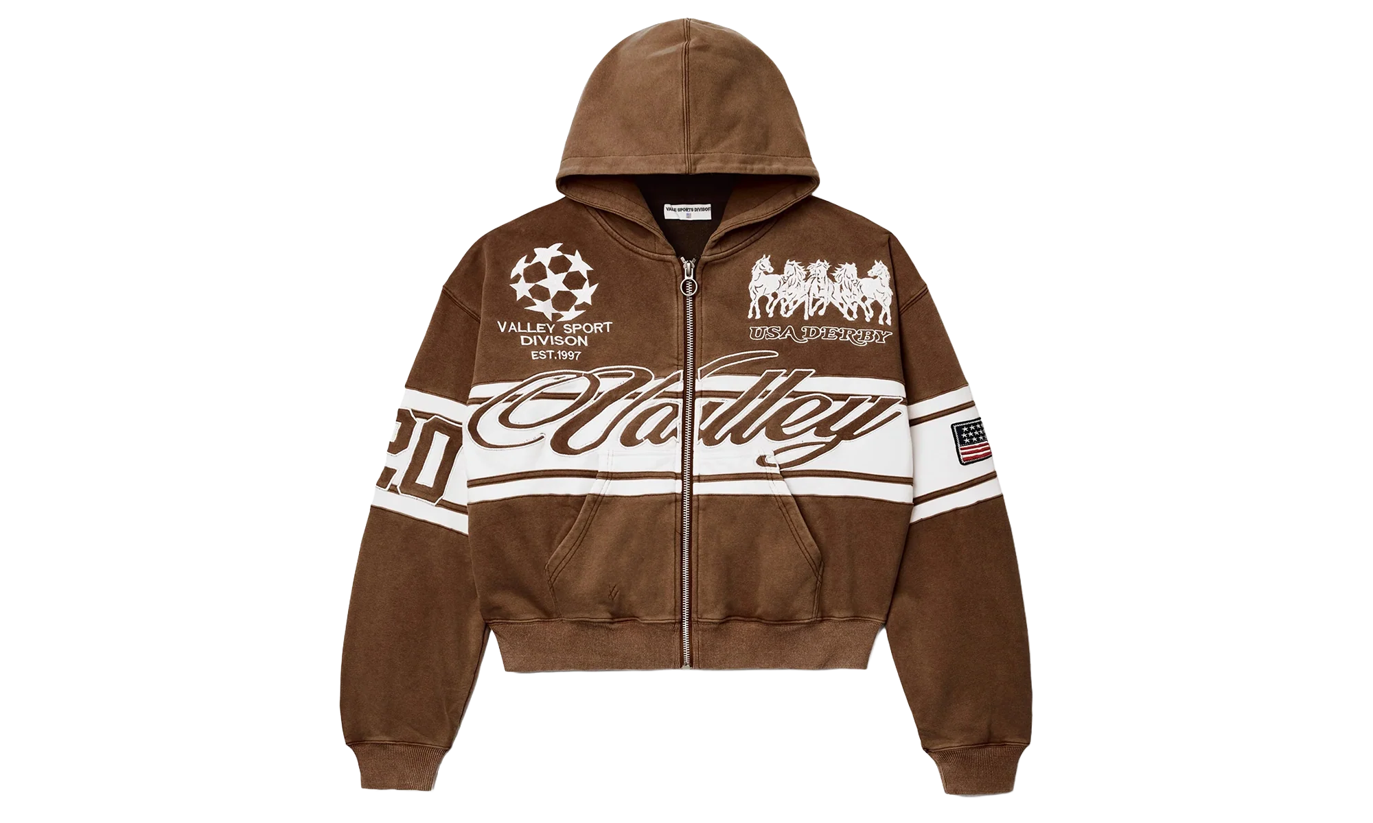 Cursive Zip-Up "Brown" VAL38
