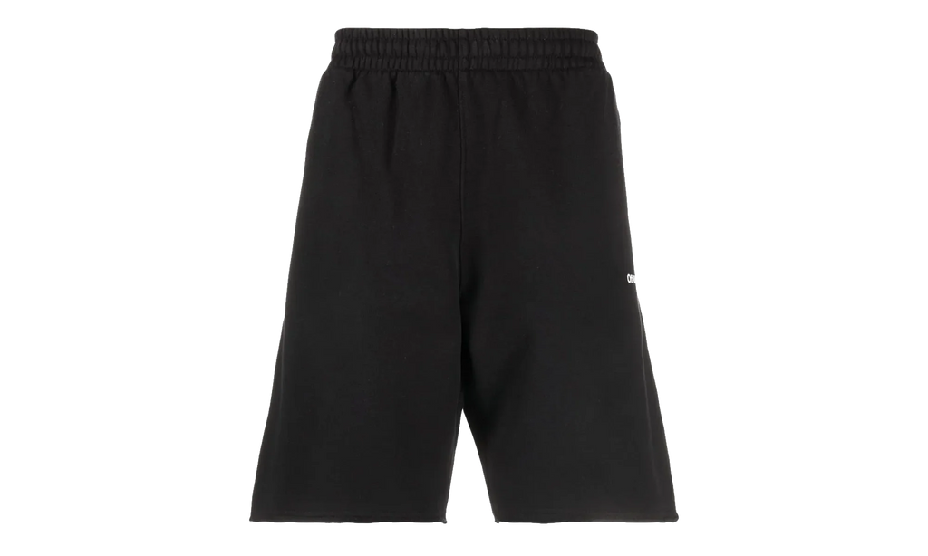 Diagonal Helvetica Sweatshorts "Black / White" OMCI006C99FLE0011001