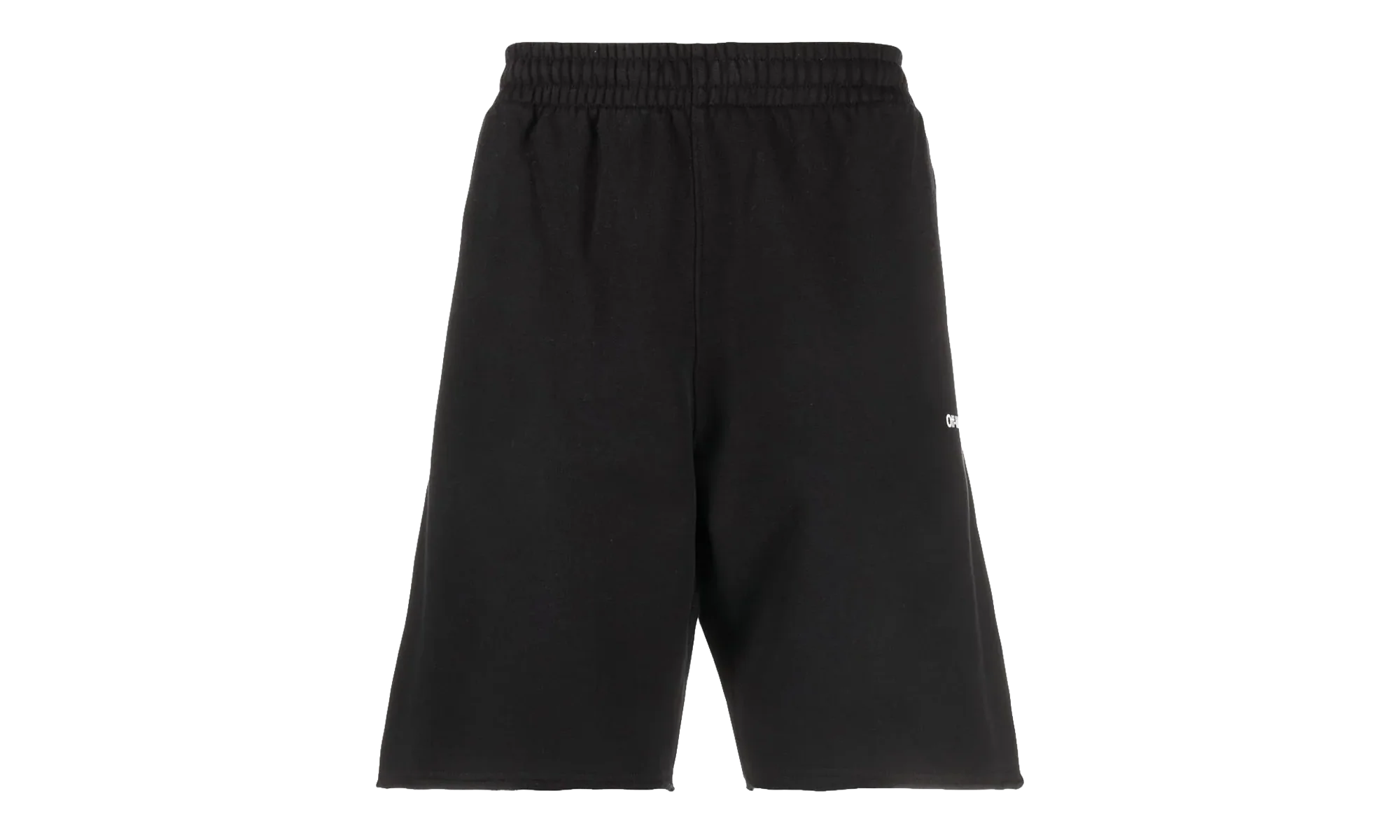 Diagonal Helvetica Sweatshorts "Black / White" OMCI006C99FLE0011001