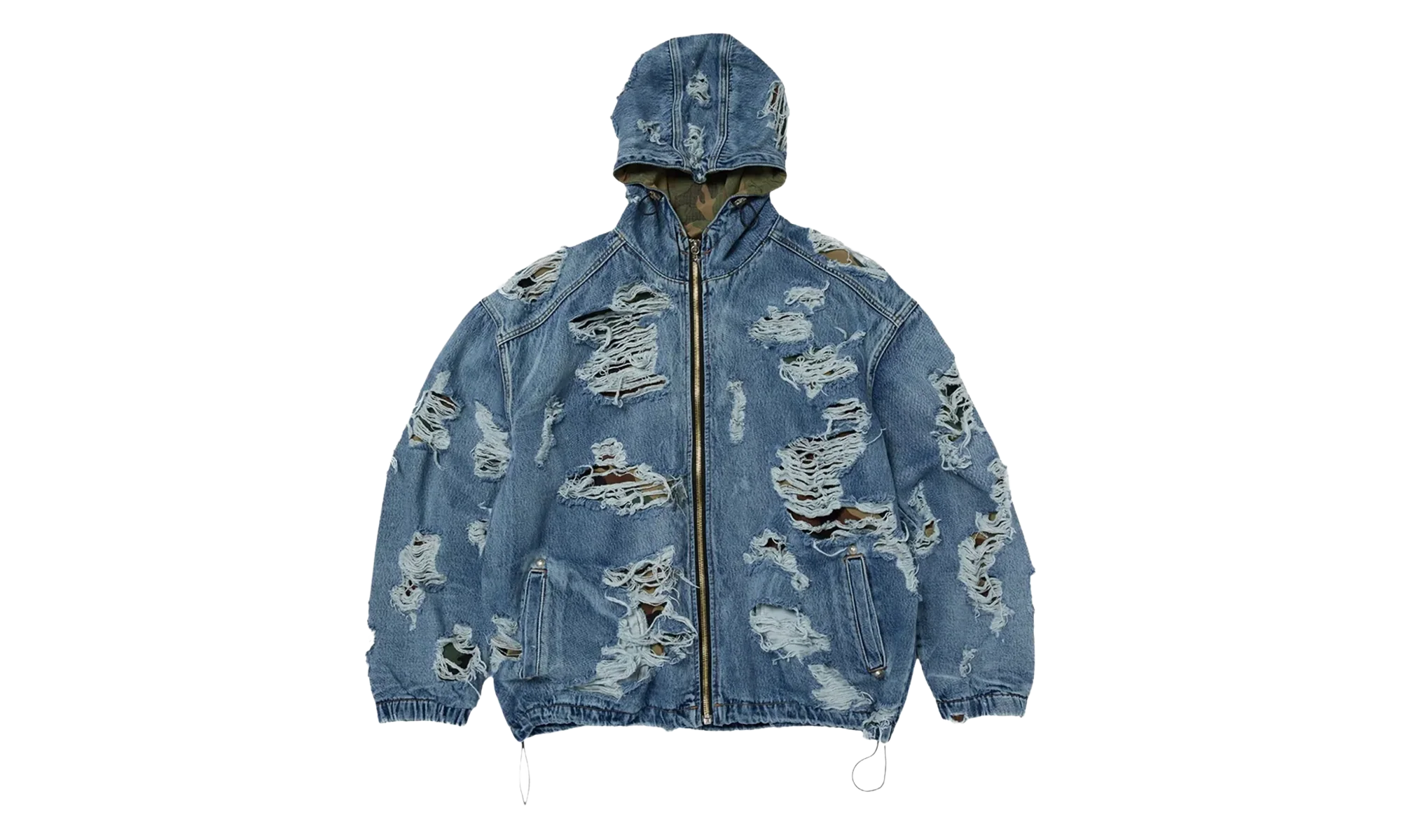 Hell Denim Camo Zip-Up Hoodie "Blue" TC25JK2301