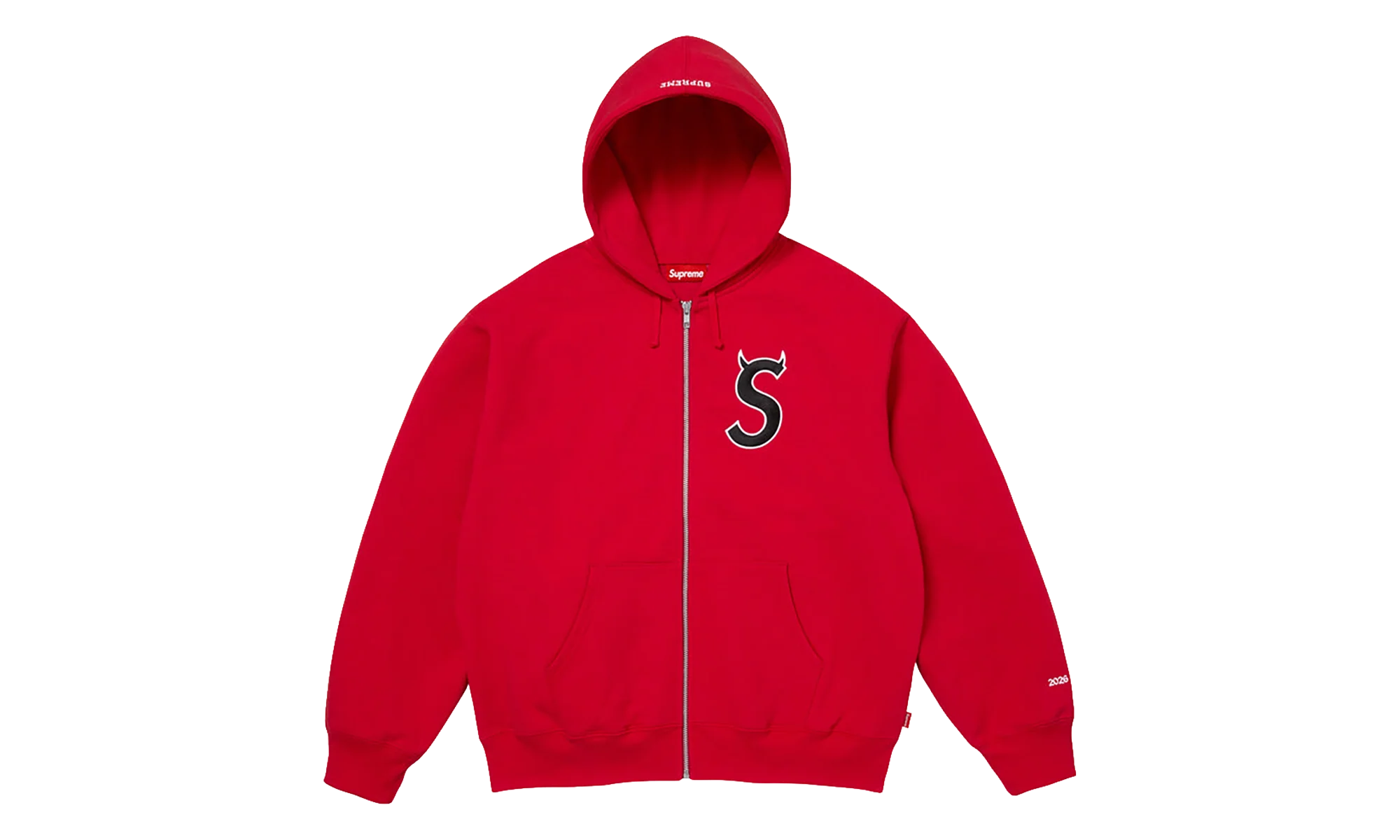 Devil S Logo Zip Up Hooded Sweatshirt "SS26 - Red" SU27313