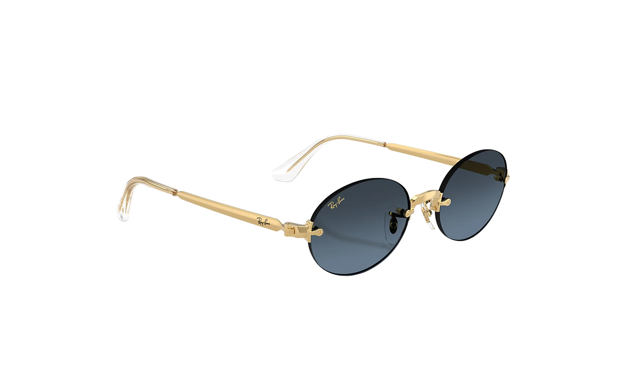 Ray-Ban Rimless "A$AP Rocky - Polished Arista Gold with Blue Gradient Dark Grey Lens" RB3929 001 S2