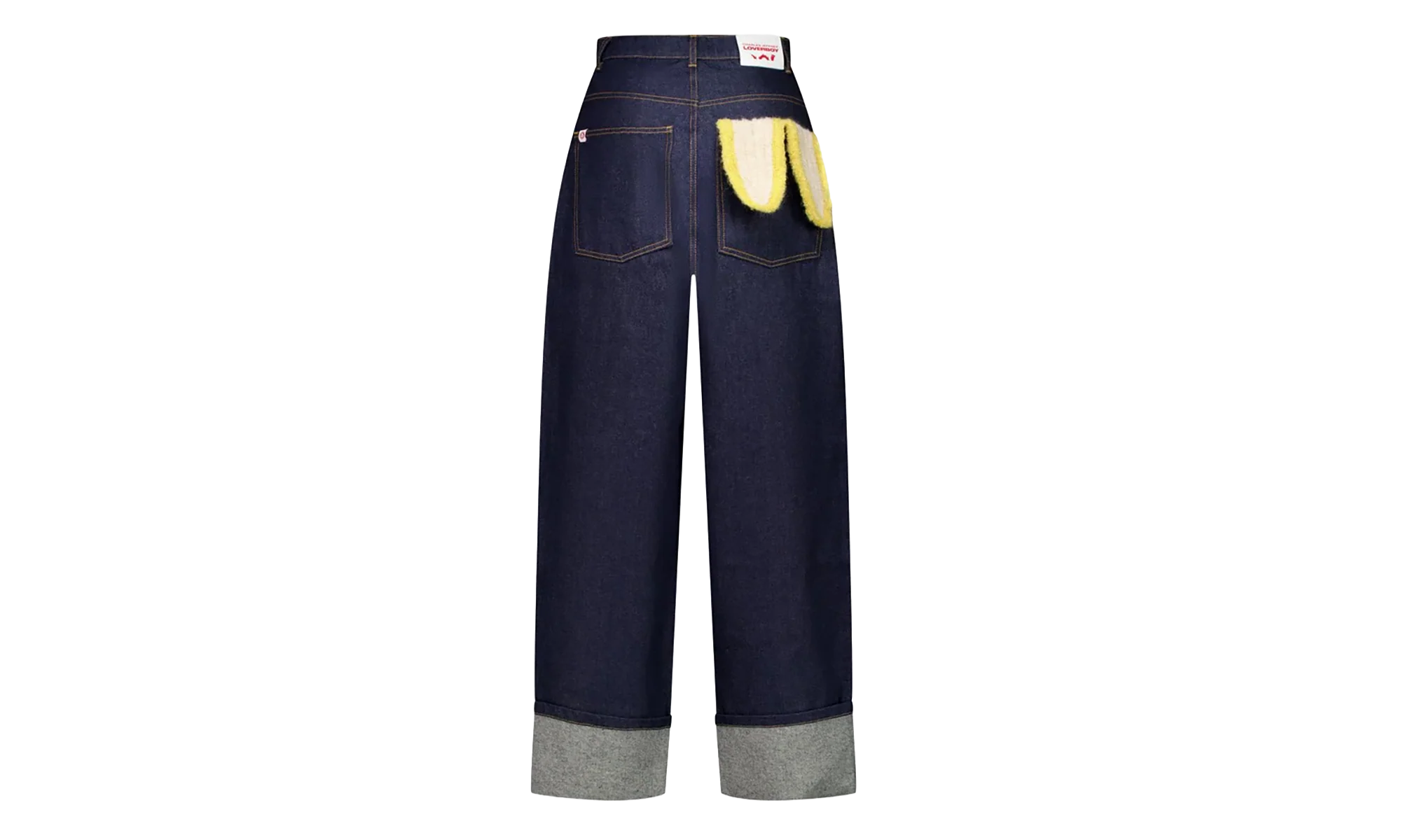 Navy Knitted Pocket Loose Fit Jeans "Blue" 52040201