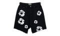 The Cotton Wreath Denim Shorts "Black White" DT401