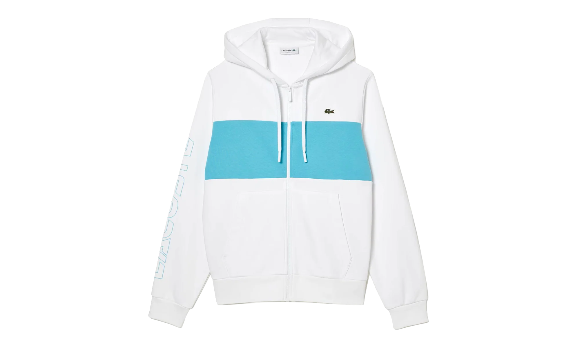 Colorblock Zip-Up Hoodie "White / Blue" SH1416 RI6