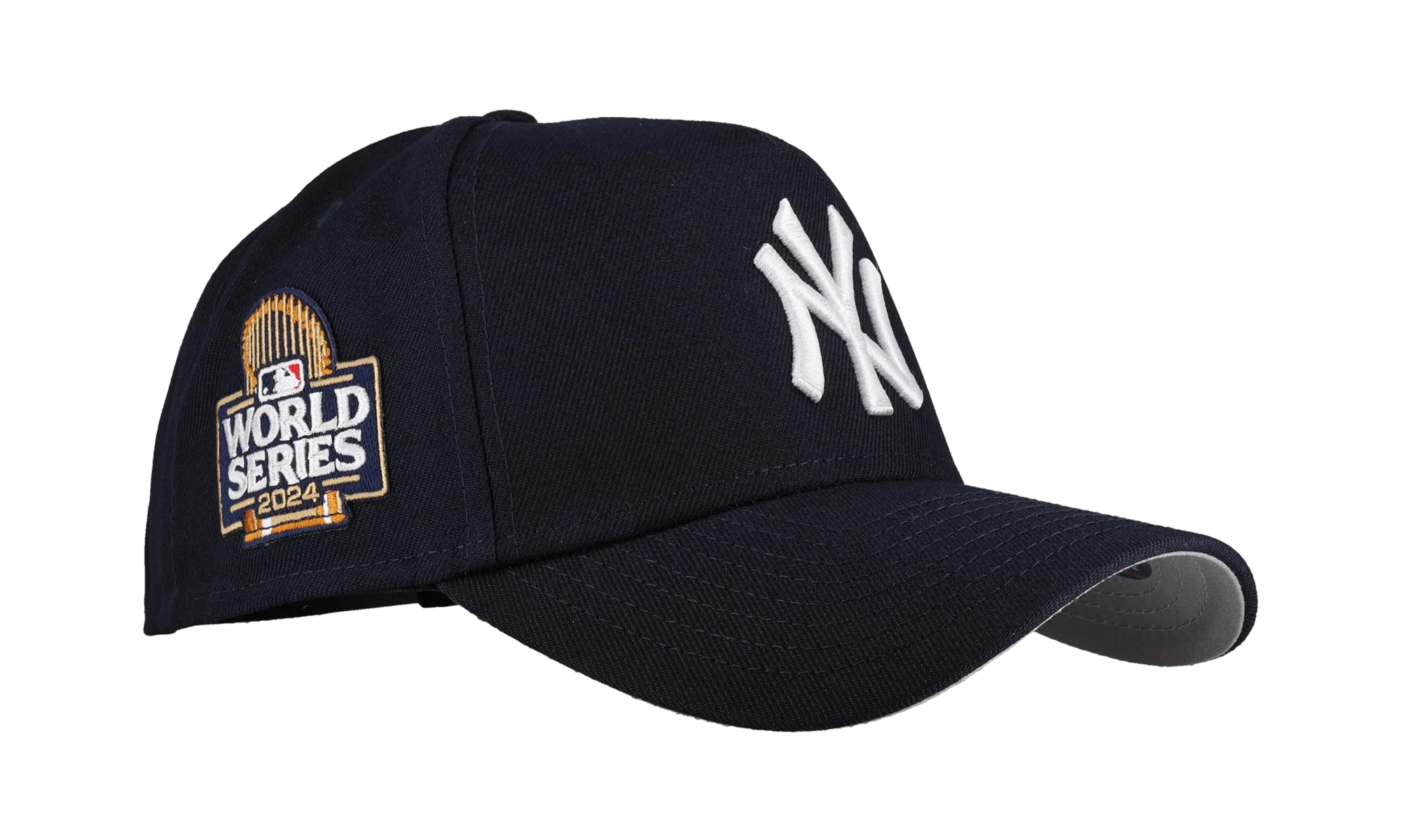 9FORTY New York Yankees 2024 World Series A Frame Snapback Hat "Black (Grey Brim)" NE481
