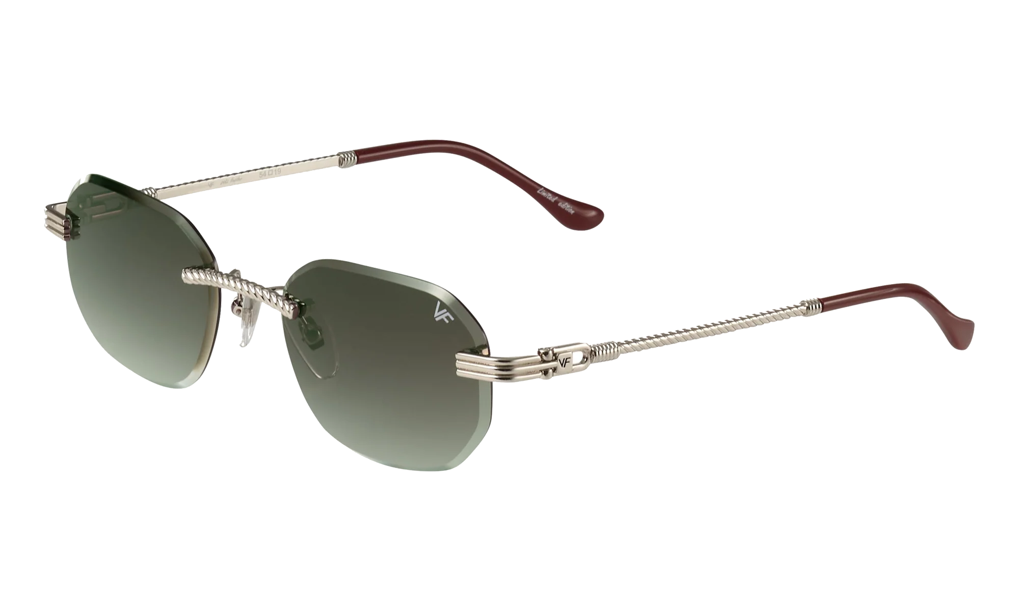 Hustler Rimless Drill Mount 24KT "White Gold / Gray Gradient" DMHU2 0044 43A1