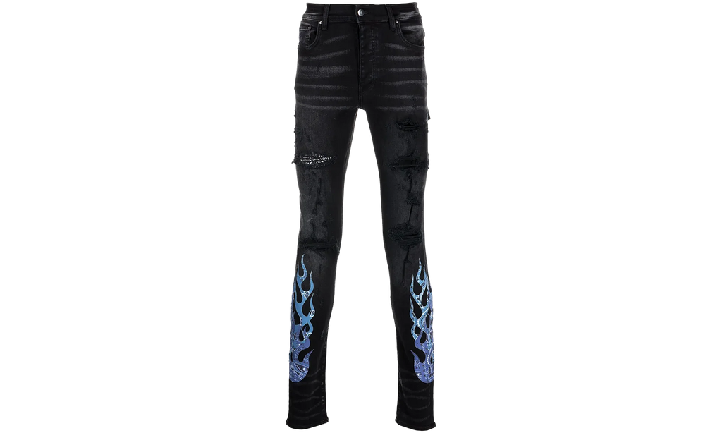 BANDANA FLAME JEAN AGED "BLACK BLUE" PS22MDS192 BLACK BLUE