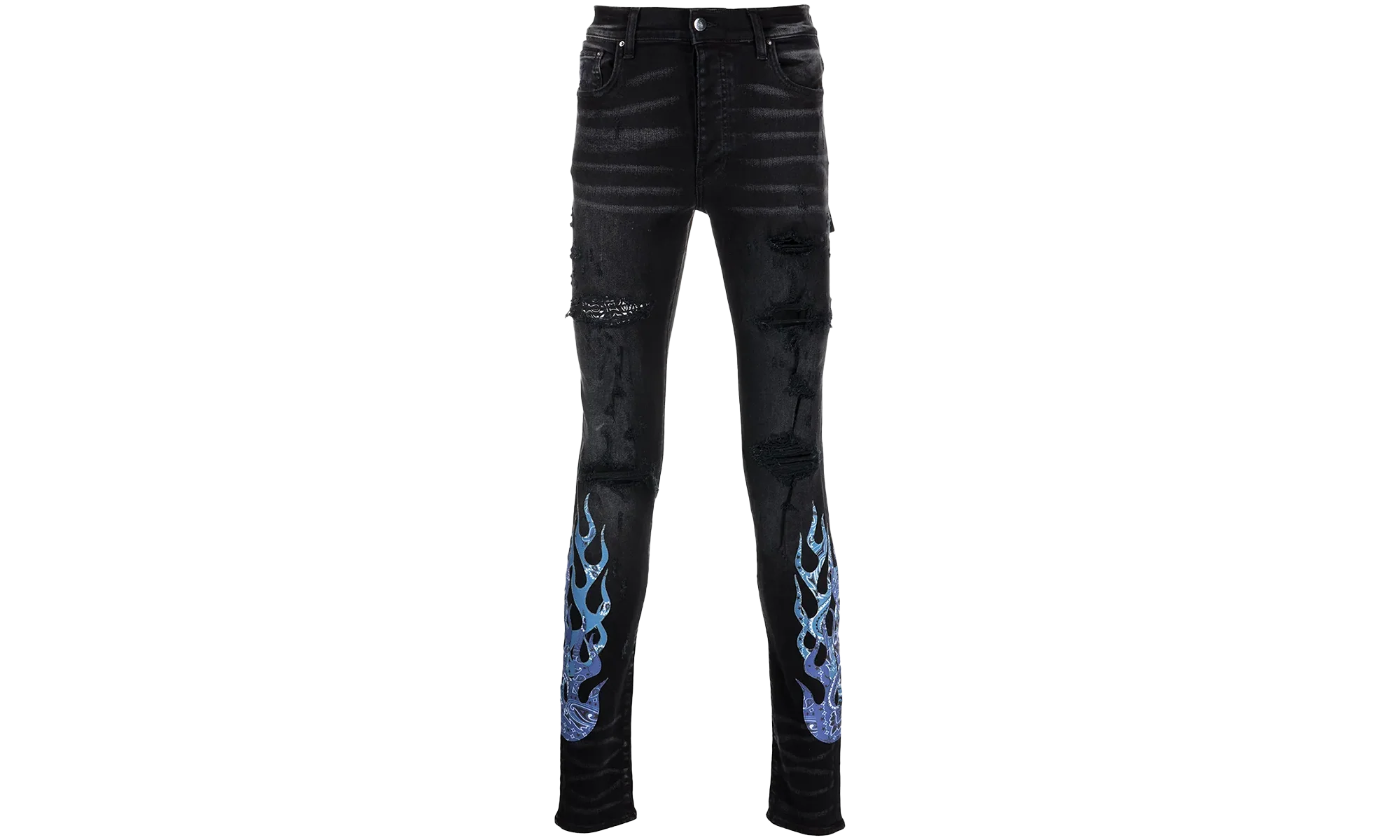 BANDANA FLAME JEAN AGED "BLACK BLUE" PS22MDS192 BLACK BLUE