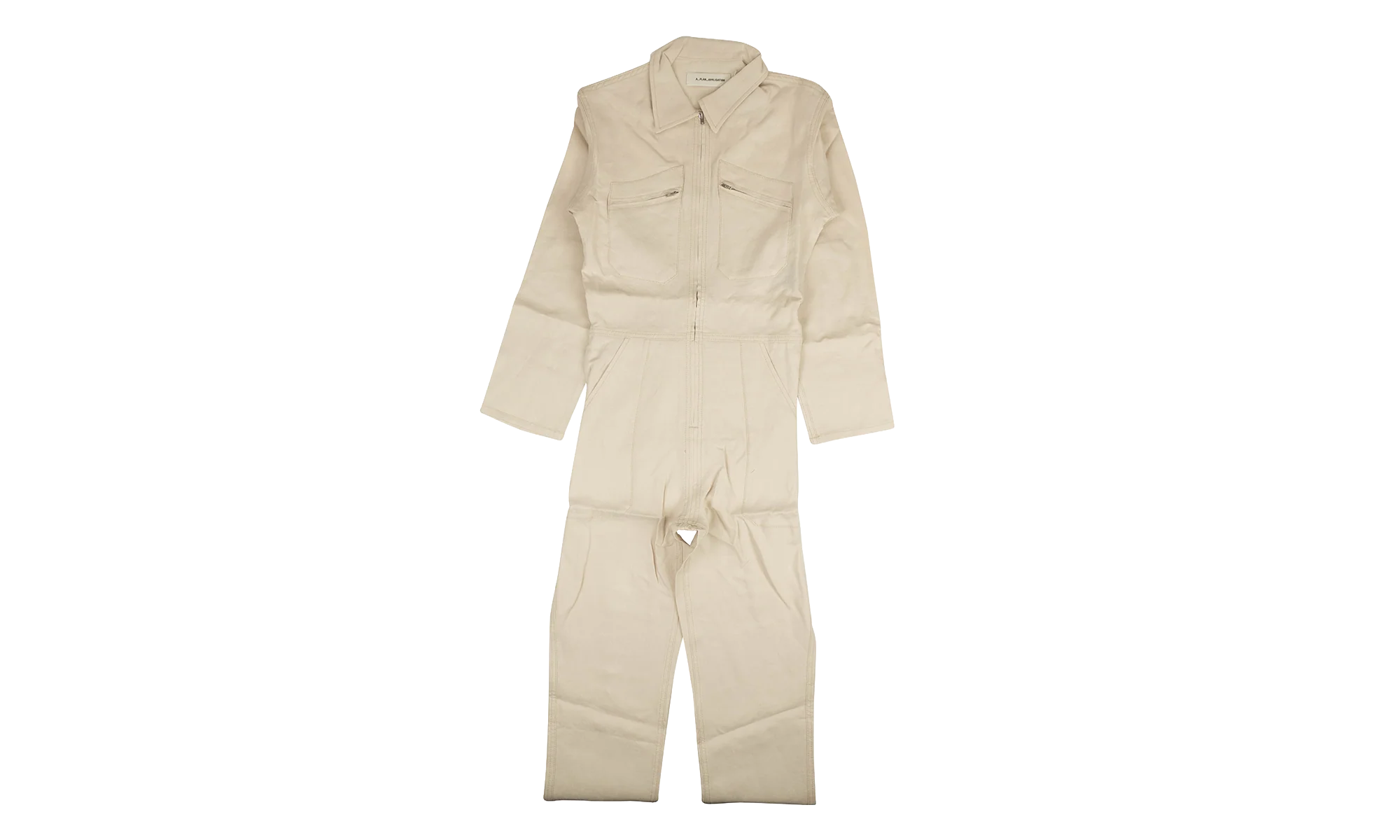 Linen Contrast Stitch Jumpsuit "Beige" 74NGG AP