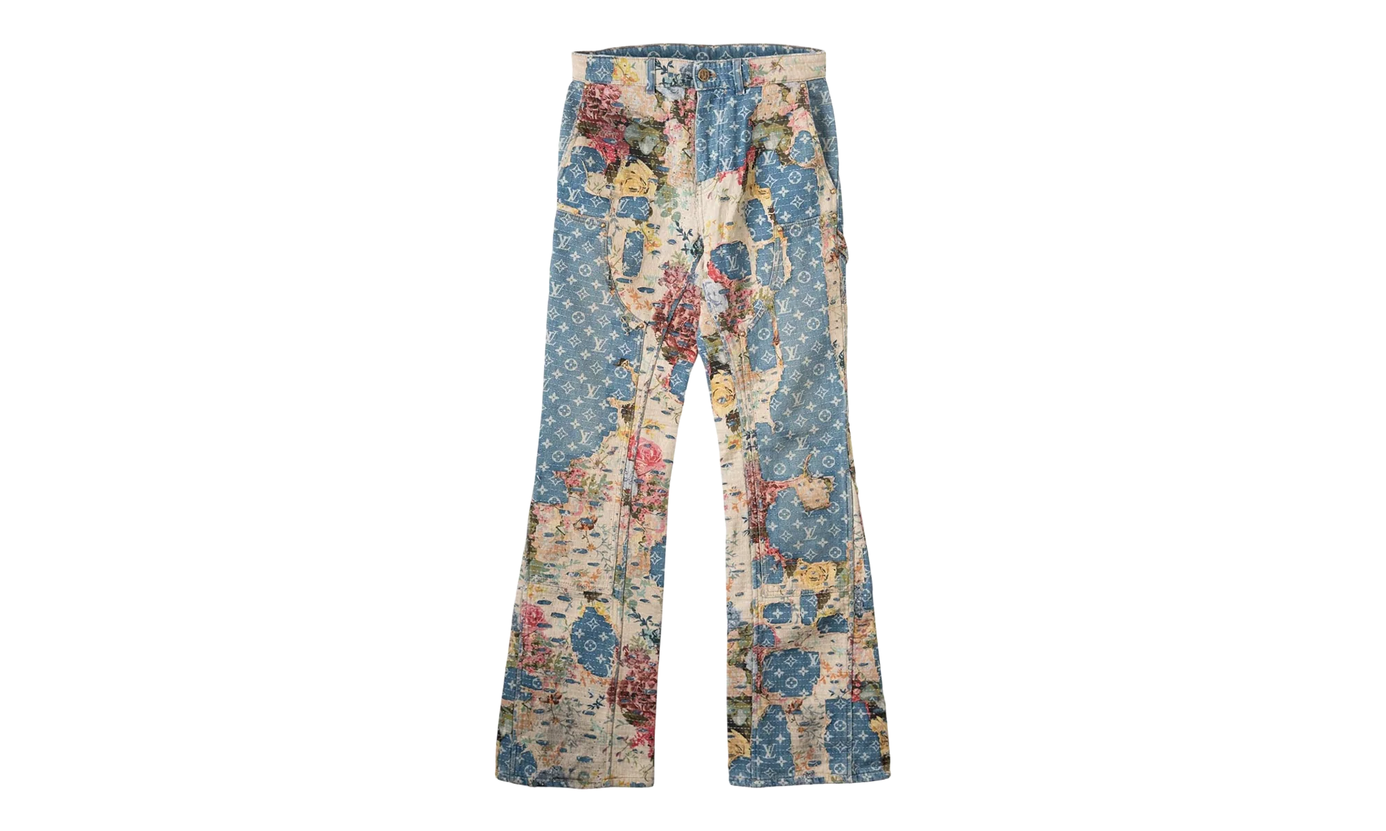 Floral Destroyed Carpenter Jeans "Indigo" LSFDCJI