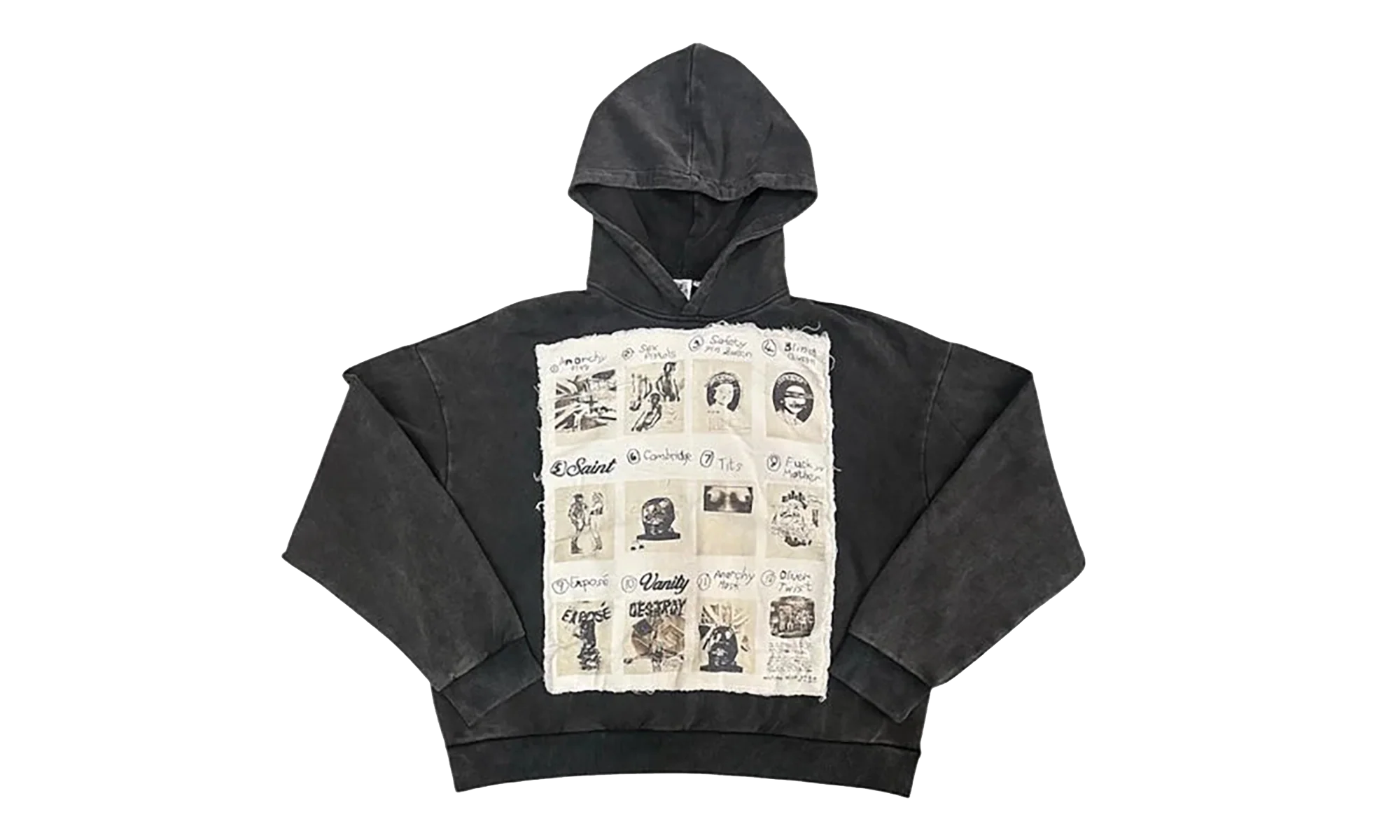 Patchwork Vain Pullover Hoodie "Charcoal" OSTG SAVAN NOZV